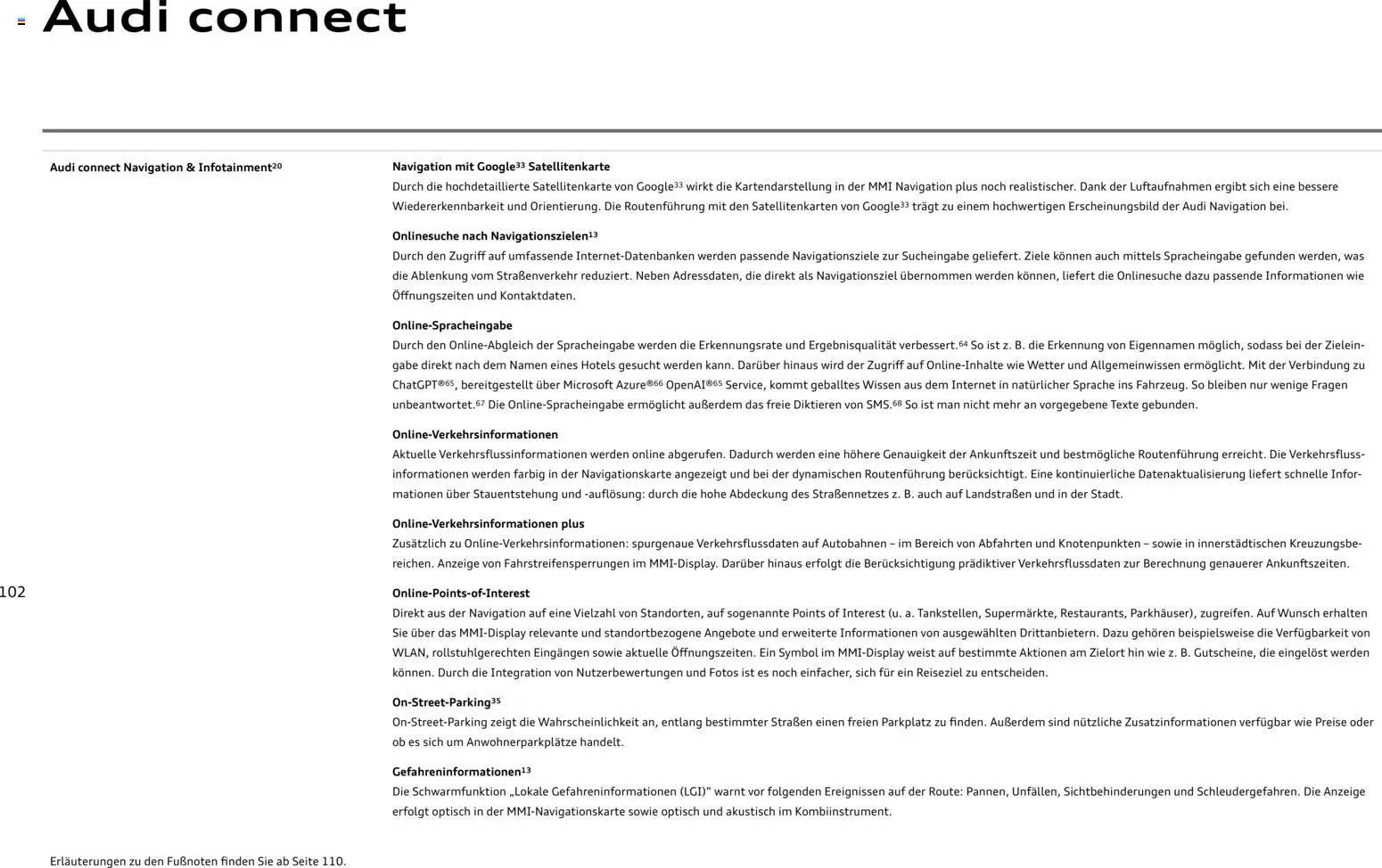 Audi RS Q8 / RS Q8 performance – gültig ab 27.11.2025 | Seite: 102 | Produkte: Navigation