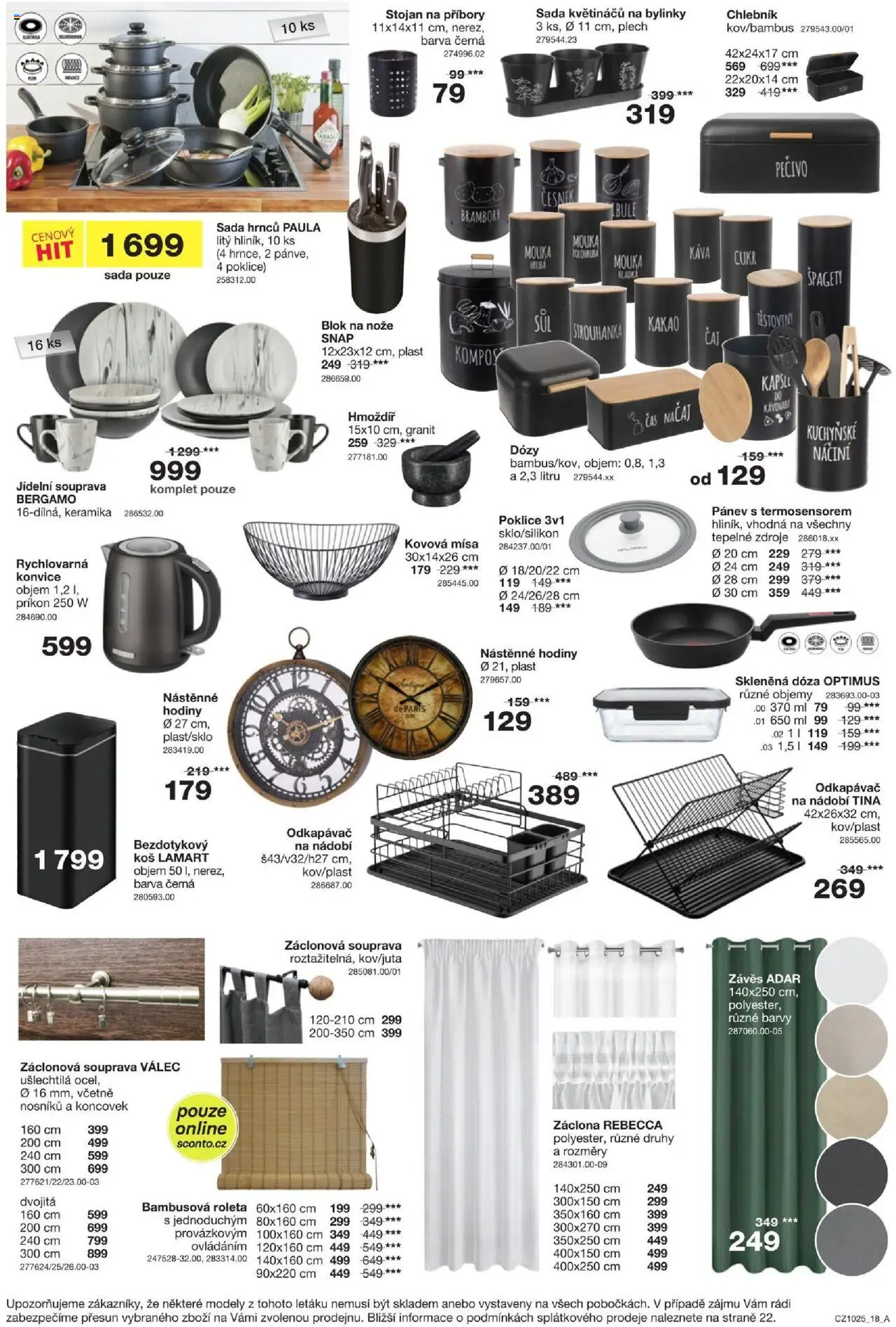 Sconto nábytek leták od 06.08.2025 | Strana: 18 | Produkty: Hodiny, Káva, Těstoviny, Poklice