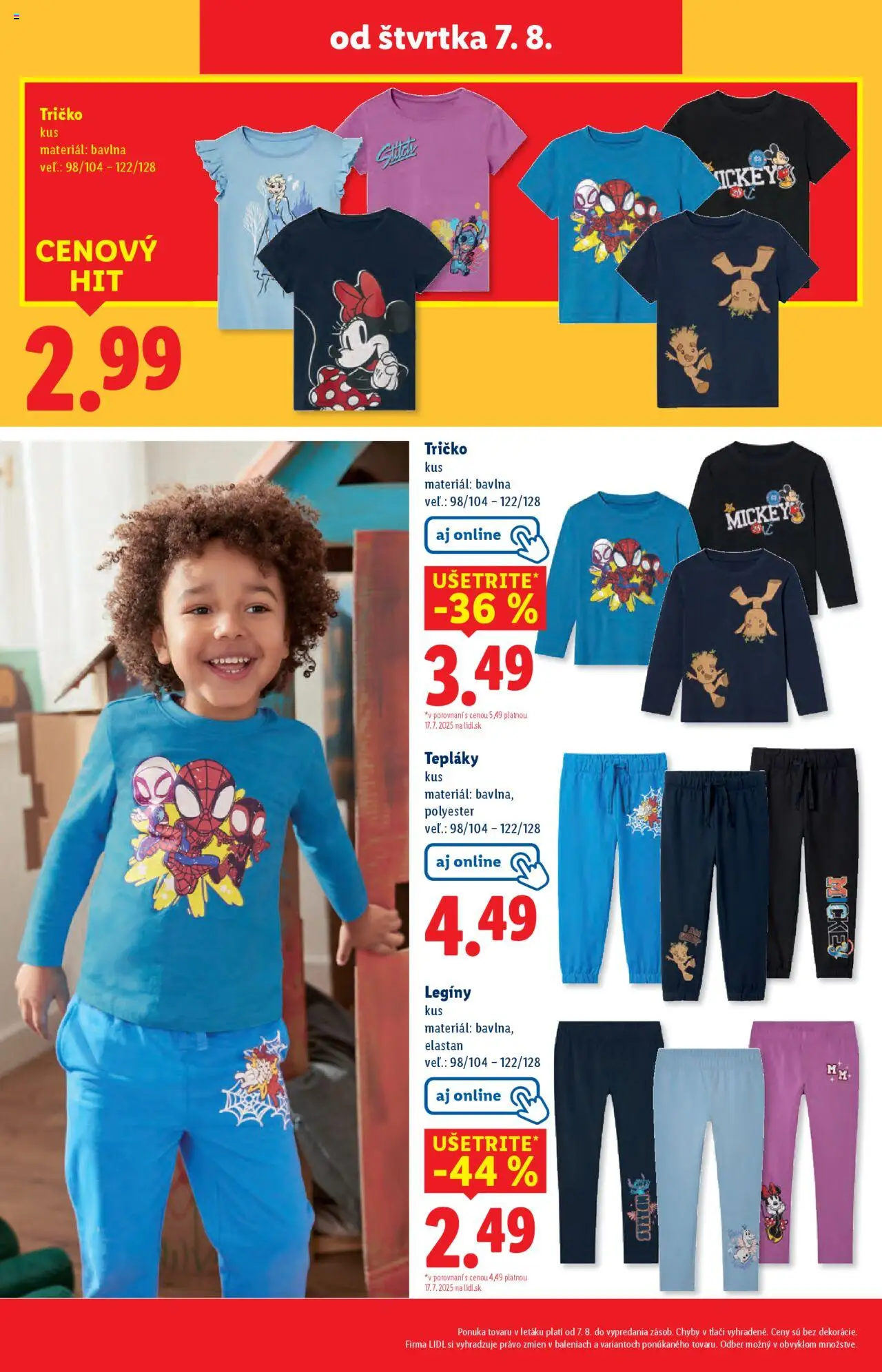 Lidl leták │ platný od 04.08.2025 | Strana: 90 | Produkty: Tričko, Legíny