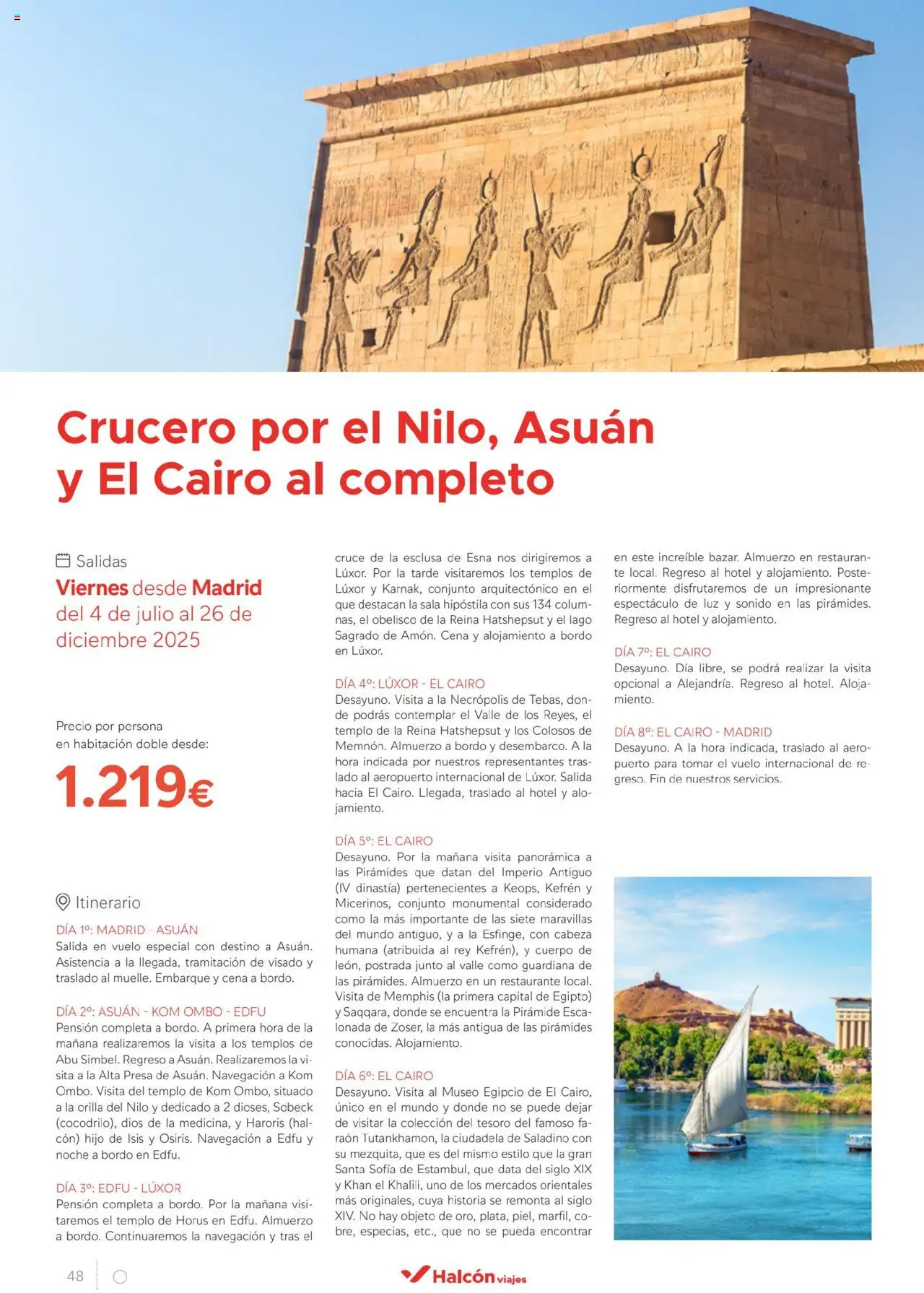 Halcón Viajes Egipto │ válido desde el 01.07.2025 | Página: 48 | Productos: Té, Navegación