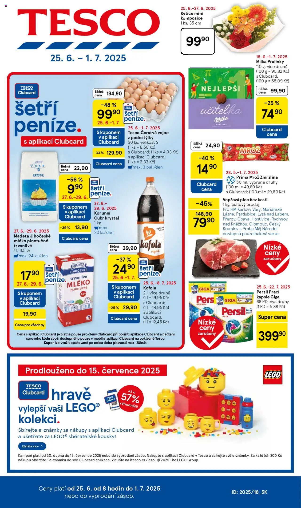 Tesco leták - Hypermarket od 25.06.2025 | Strana: 1 | Produkty: Plec bez kosti, Kapsle, Cukr, Vepřová plec