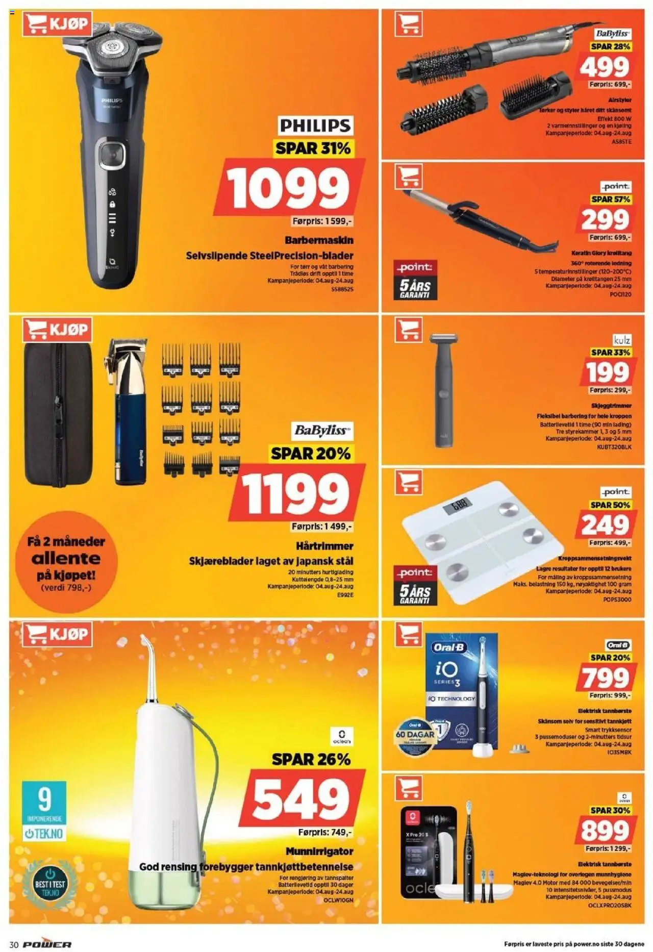  | Side: 30 | Produkter: Skjeggtrimmer, Ledning, Barbermaskin, Суміш дитяча