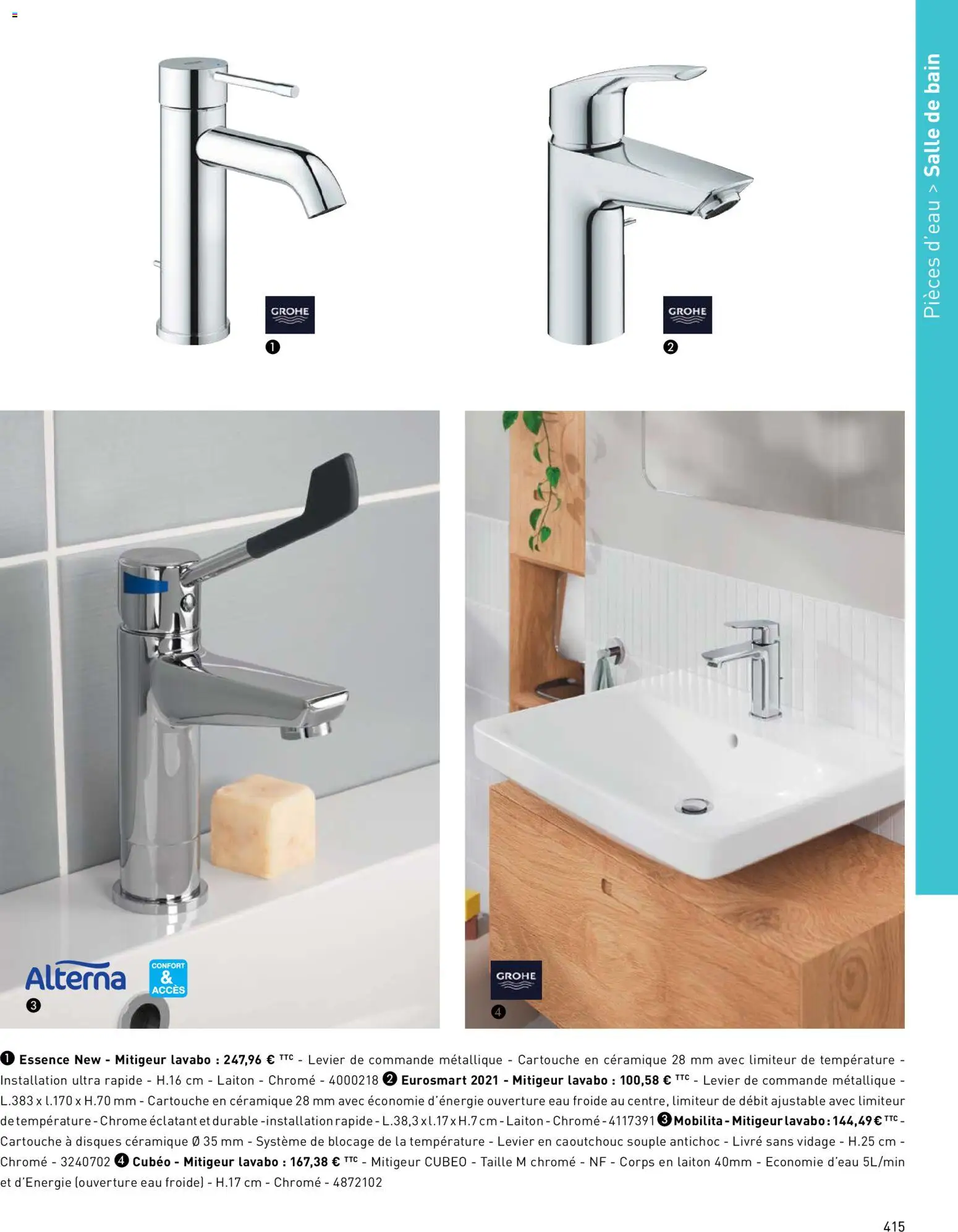 {H1} | Page: 415 | Produits: Lavabo, Cartouche, Livre