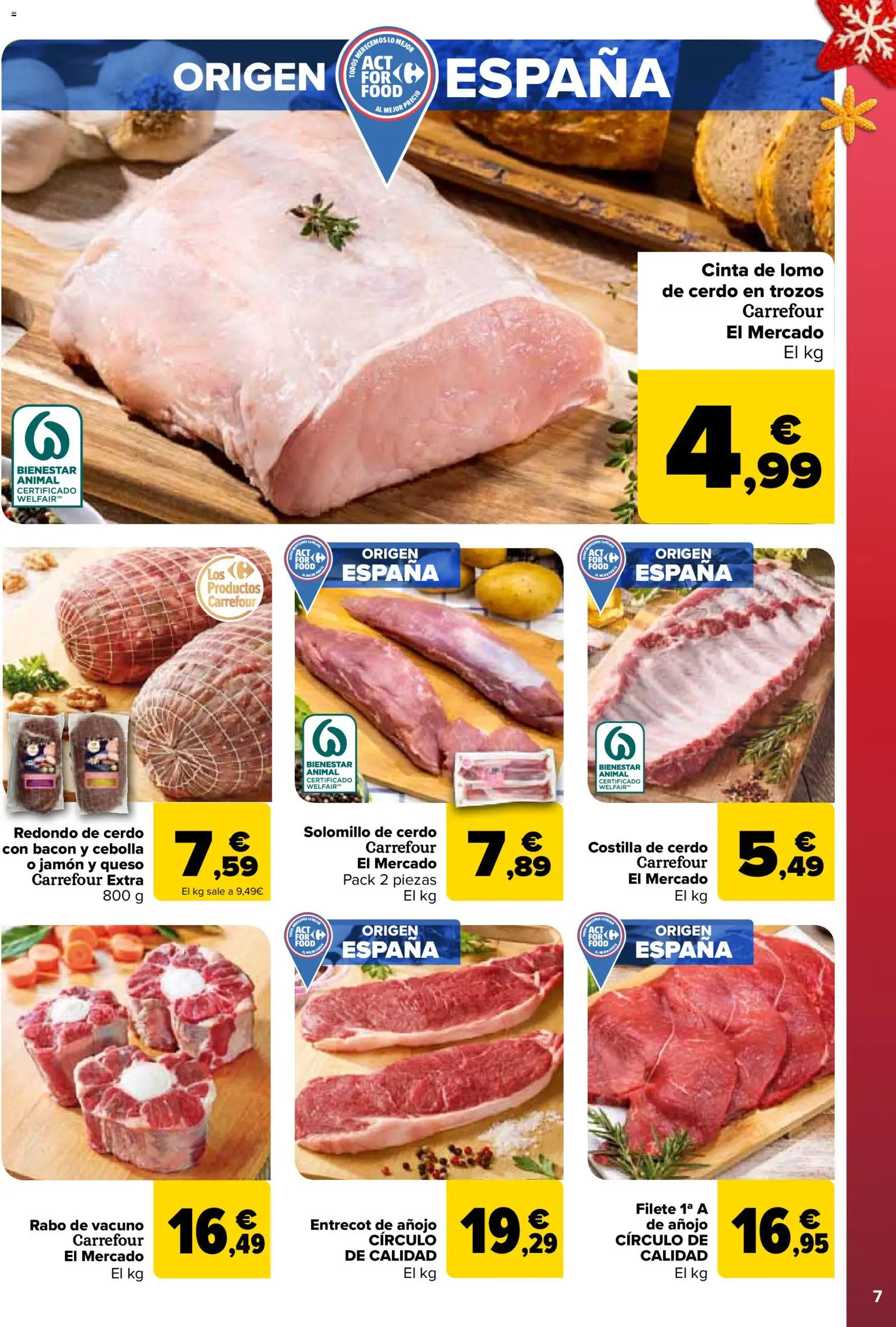 Carrefour folleto │ válido desde el 25.11.2025 | Página: 7 | Productos: Solomillo de cerdo, Cerdo, Costilla de cerdo, Filete