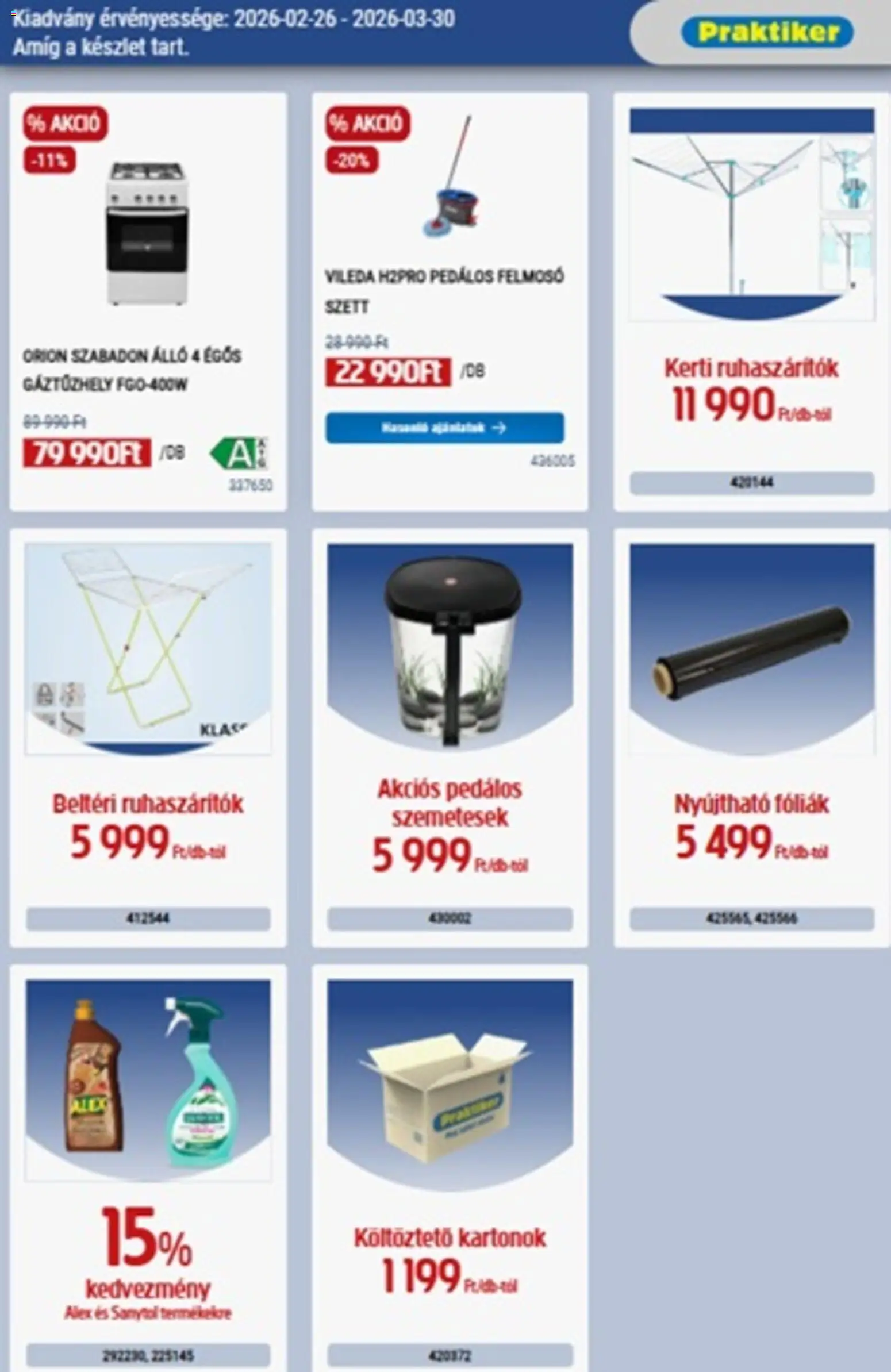 Praktiker akciós ujság - amely érvényes a következő dátumtól: 26.02.2026 | Oldal: 33 | Termékek: Felmosó, Gáztűzhely, Vileda