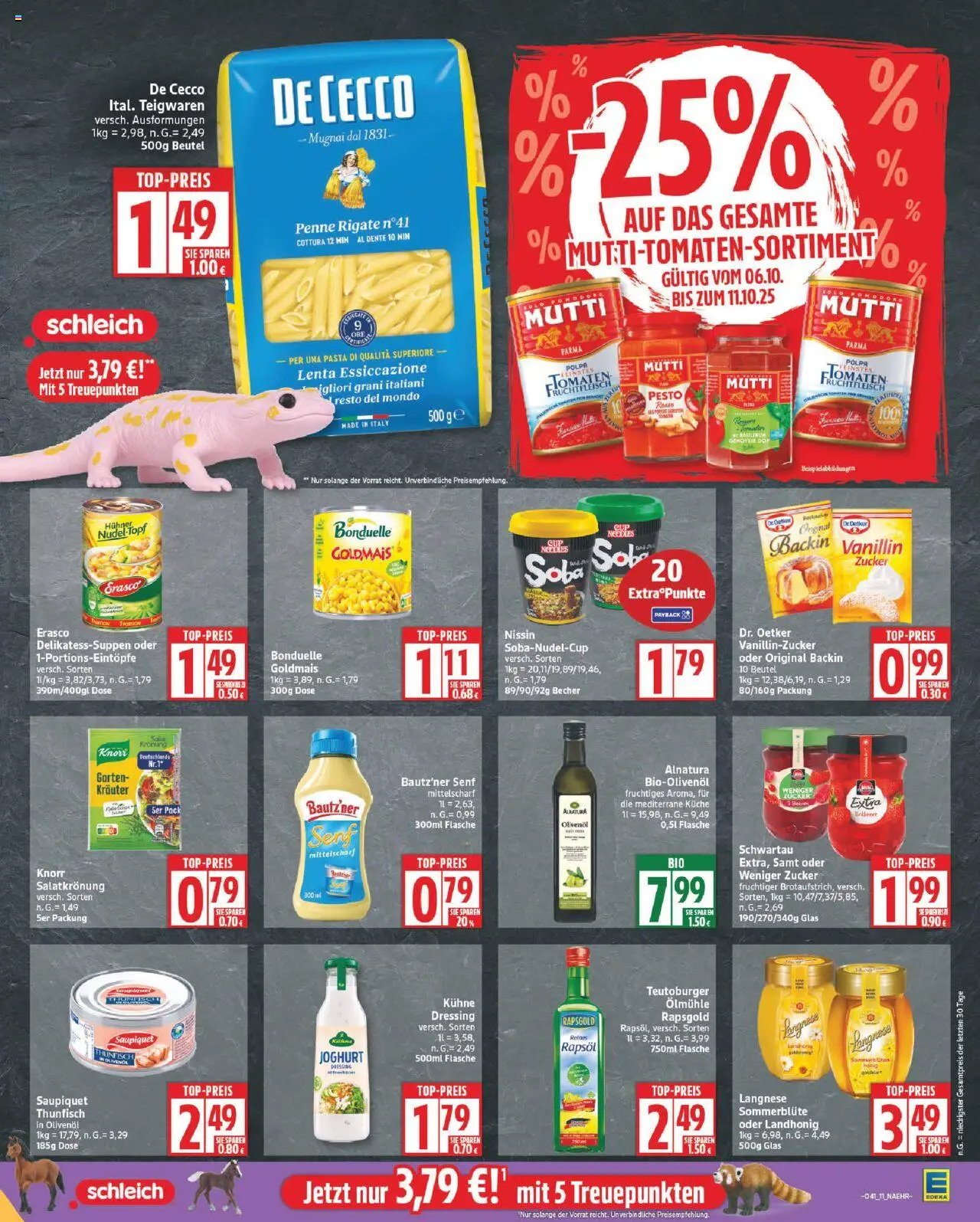 Edeka Prospekt 	 – gültig ab 06.10.2025 | Seite: 11 | Produkte: Thunfisch, Olivenol, Knorr, Erasco