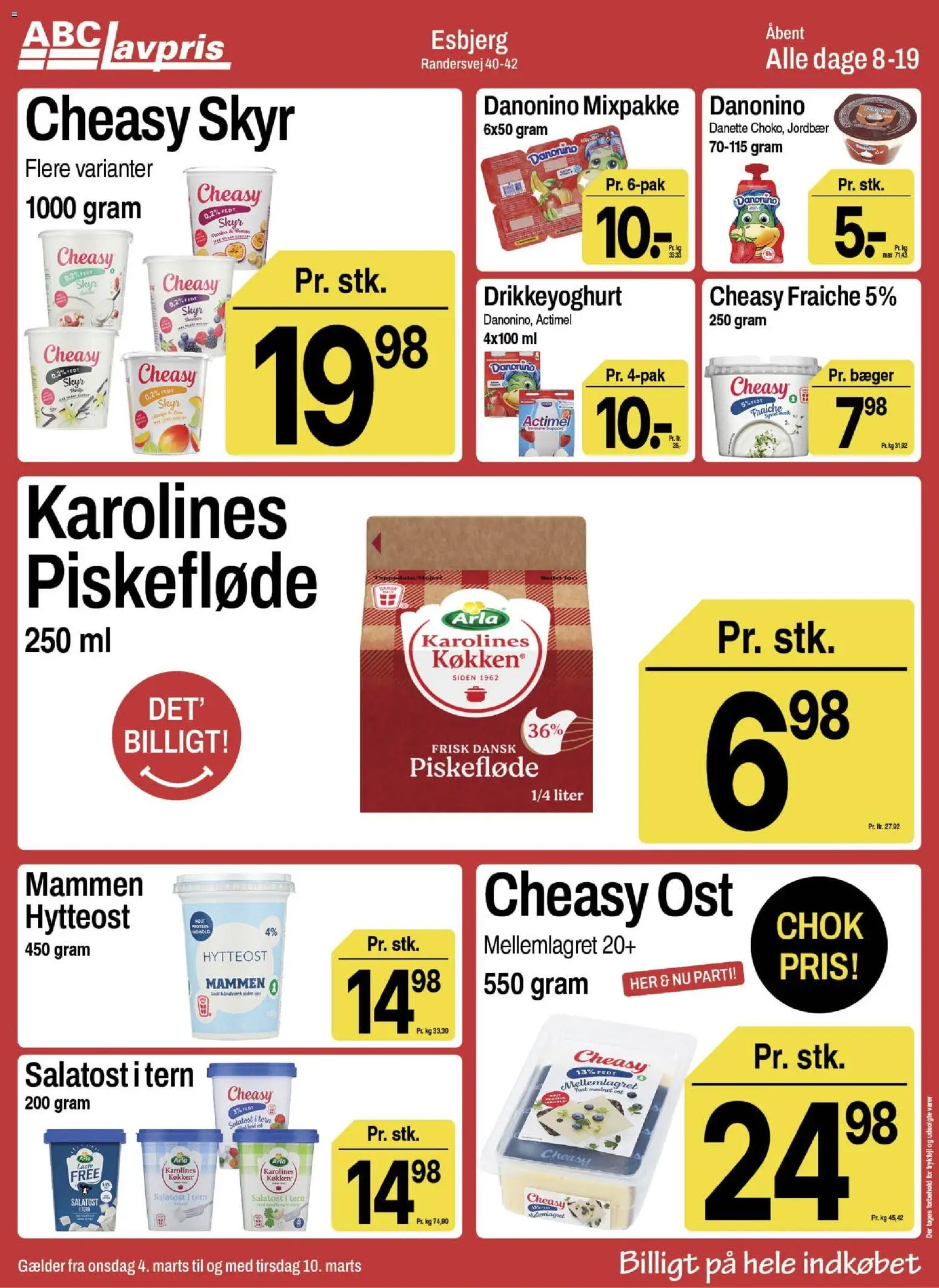 Abc Lavpris tilbudsavis – gyldig fra 04.03.2026 | Side: 3 | Produkter: Ost, Skyr, Jordbær, Drikkeyoghurt