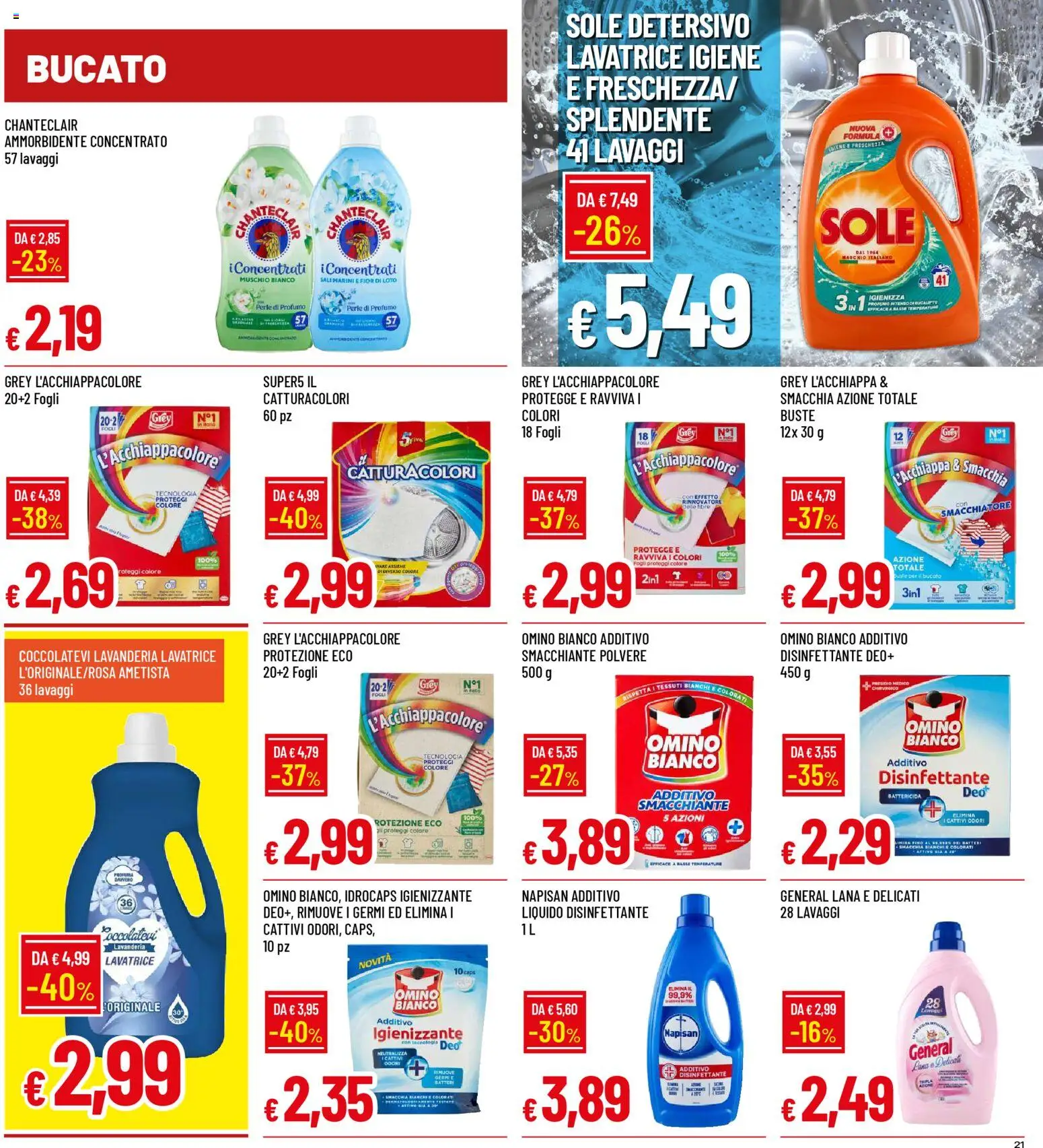Volantino Famila del 08.01.2026 | Pagina: 21 | Prodotti: Ammorbidente, Smacchiatore, Lavatrice, Profumo