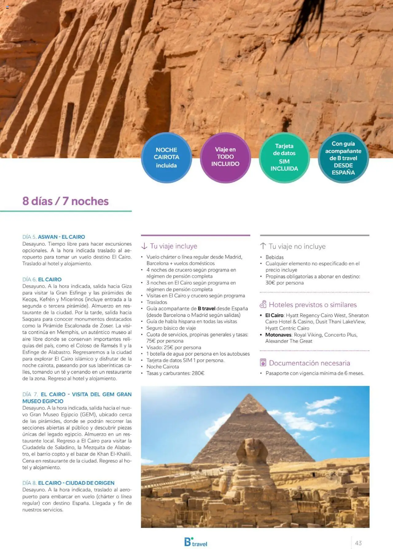 B the travel brand Viajeros Expertos Internacional 2026 │ válido desde el 03.10.2025 | Página: 43 | Productos: Botella de agua, Té