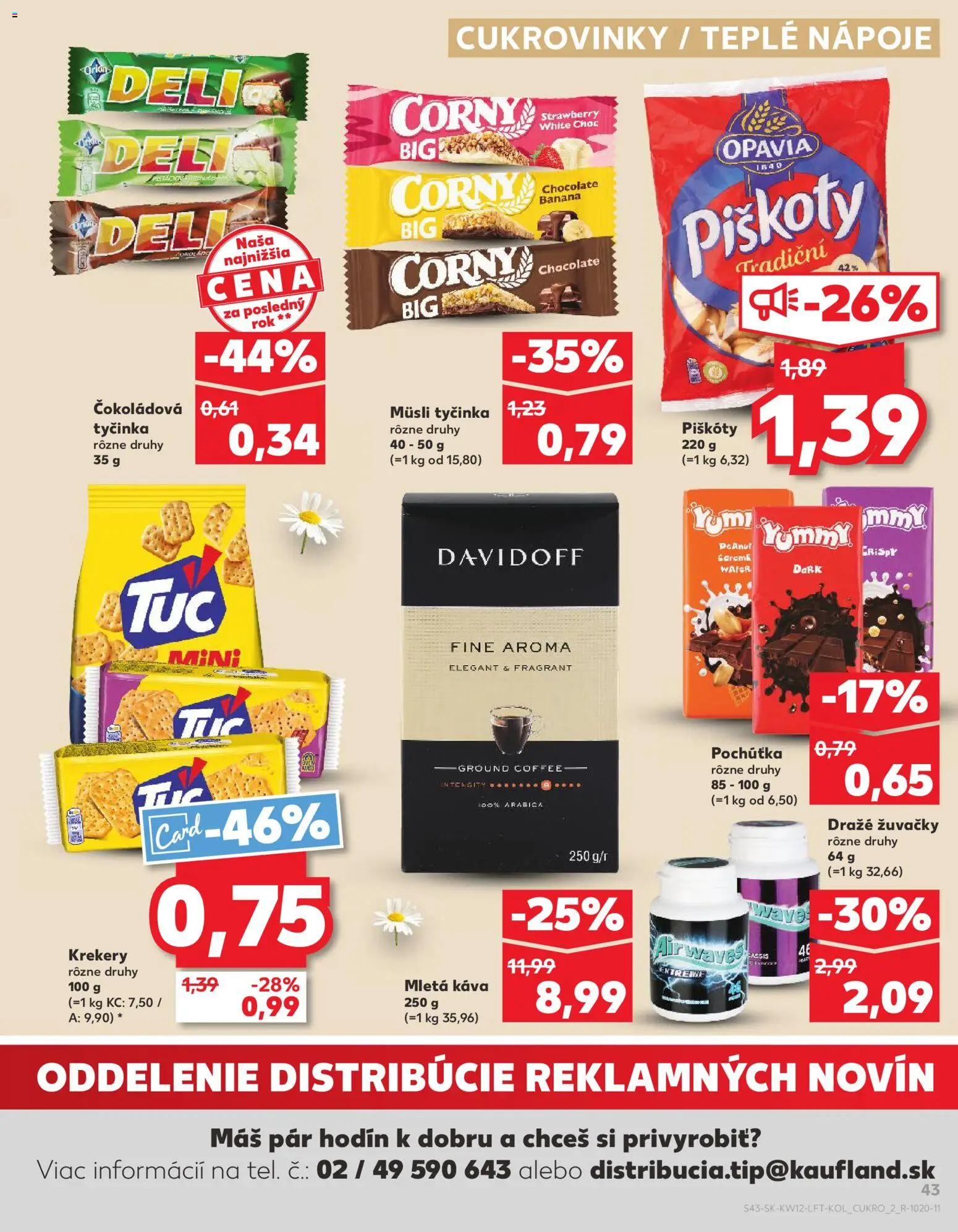Nové Kaufland akcie – leták je platný od 19.03.2026 | Strana: 43 | Produkty: Davidoff, Káva