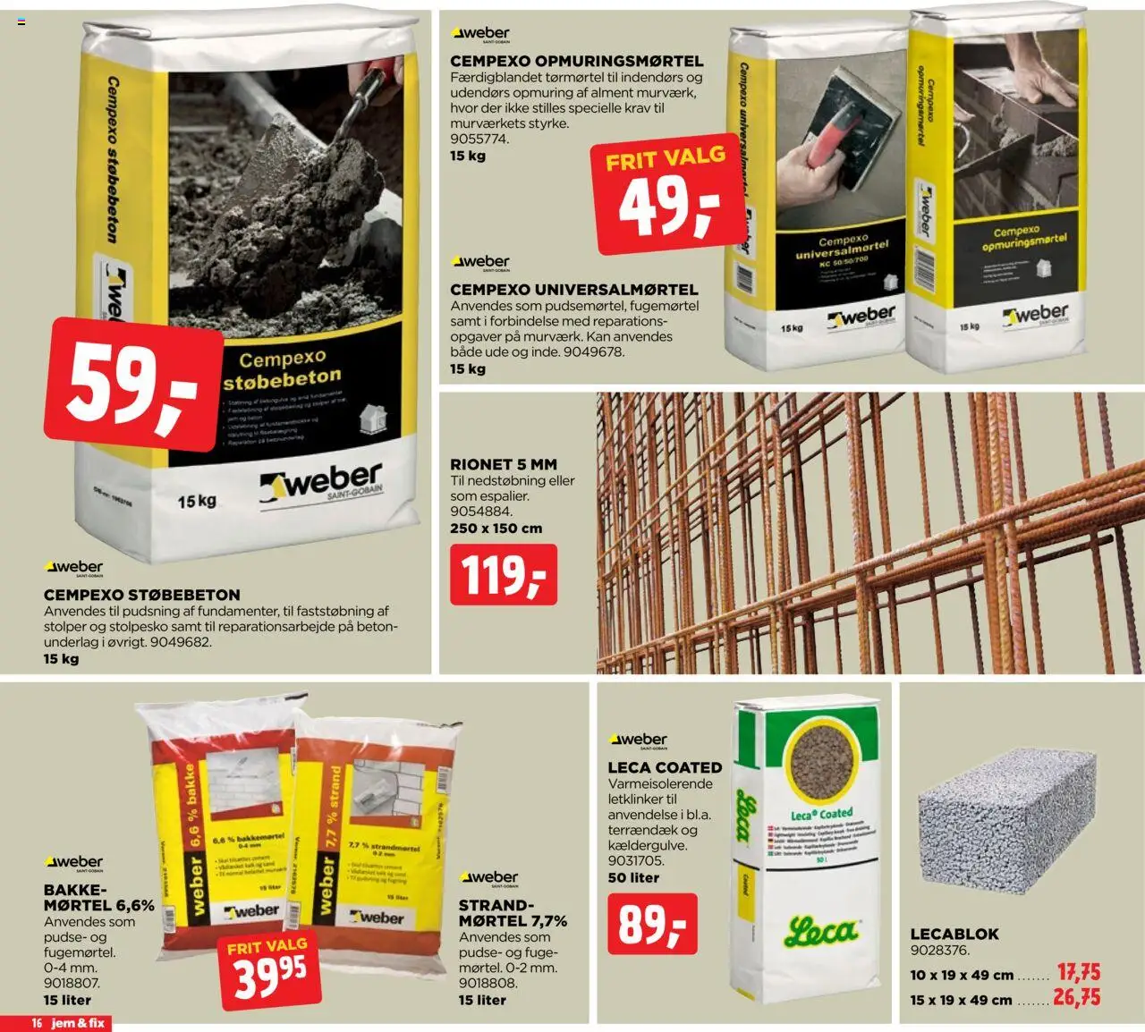 Jem & fix tilbudsavis – gyldig fra 21.09.2025 | Side: 16 | Produkter: Søm, Mørtel