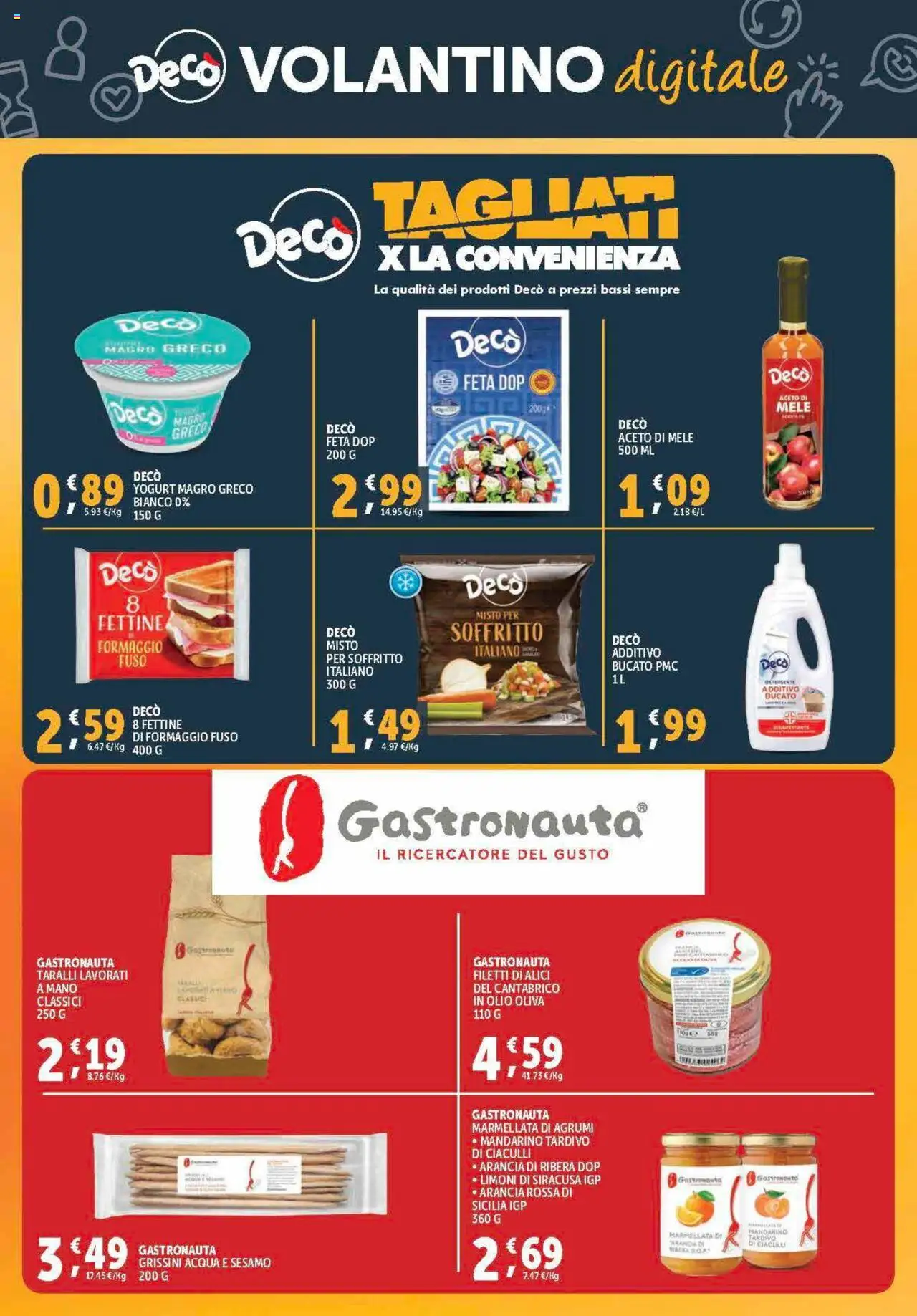Volantino Decò del 12.09.2025 | Pagina: 34 | Prodotti: Aceto di mele, Formaggio, Grissini, Feta