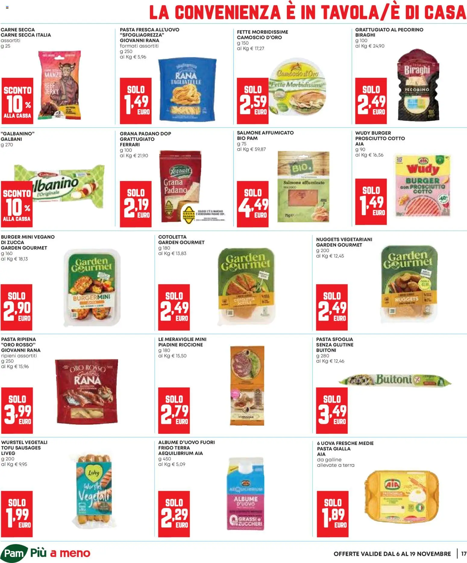 Volantino Panorama del 06.11.2025 | Pagina: 17 | Prodotti: Prosciutto Cotto, Salmone, Pasta sfoglia, Grana Padano