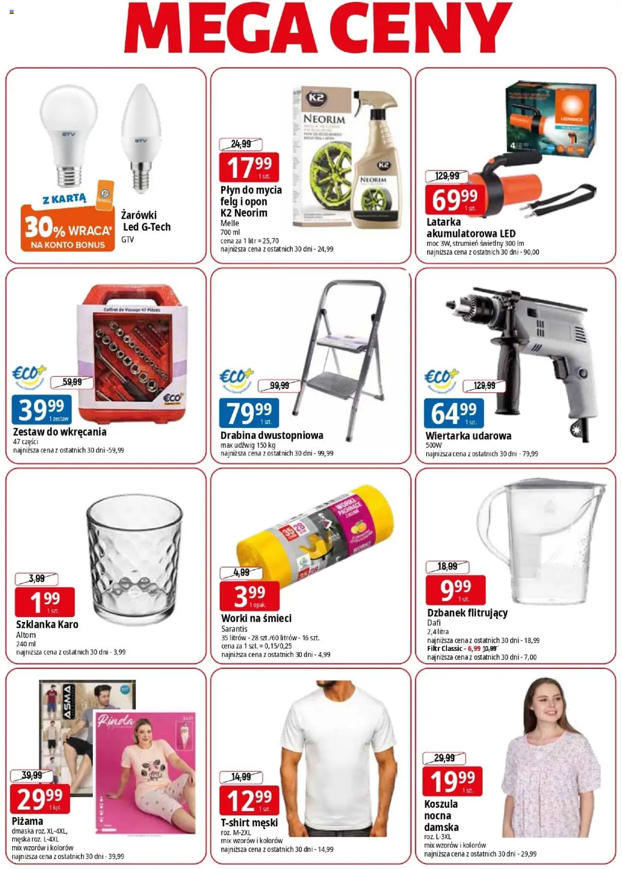 E.Leclerc Gazetka - Elbląg od 04.08.2025 | Strona: 3 | Produkty: Szklanka, Koszula, Piżama, Drabina