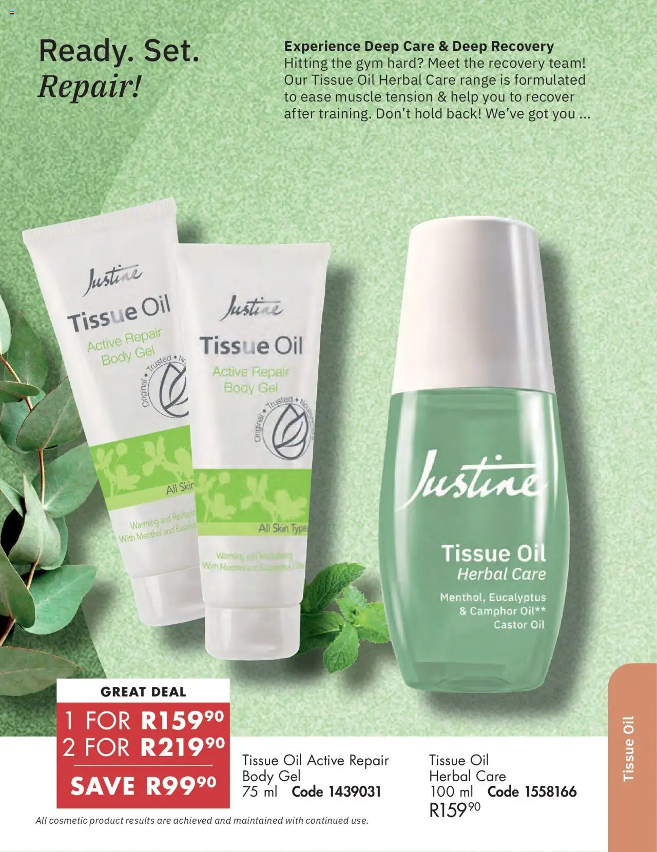 New Justine catalogue – valid from 01.10.2025 | Page: 100 | Products: Tissue oil, Oil