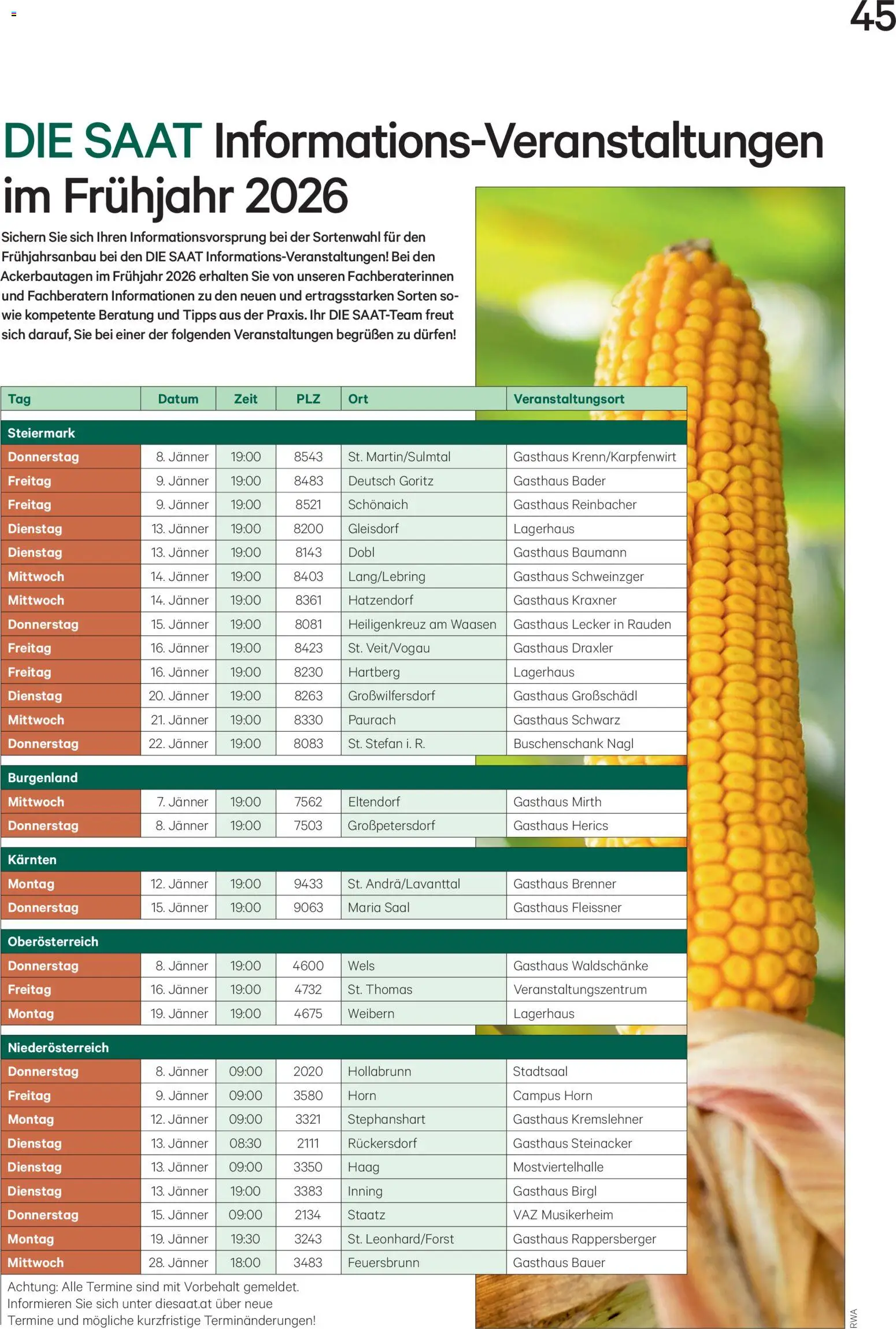 Lagerhaus Unser Land Jänner-Februar  2026 gültig ab 01.01.2026 | Seite: 45
