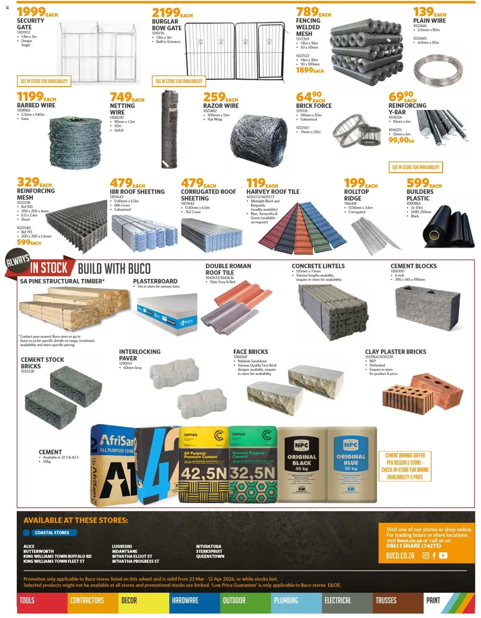 New BUCO catalogue – valid from 23.03.2026 | Page: 6 | Products: Cover, Paint, Cement, Clay