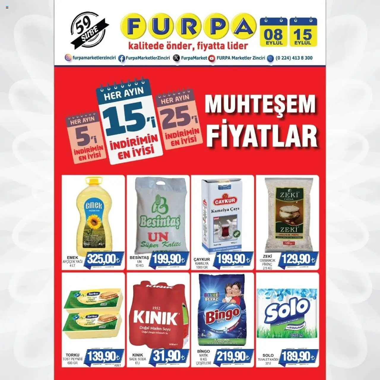 Furpa Katalog - 08.09.2025 tarihinden itibaren geçerlidir | Sayfa: 1 | Ürünler: Tuvalet, Pirinç, Soda, Maden suyu