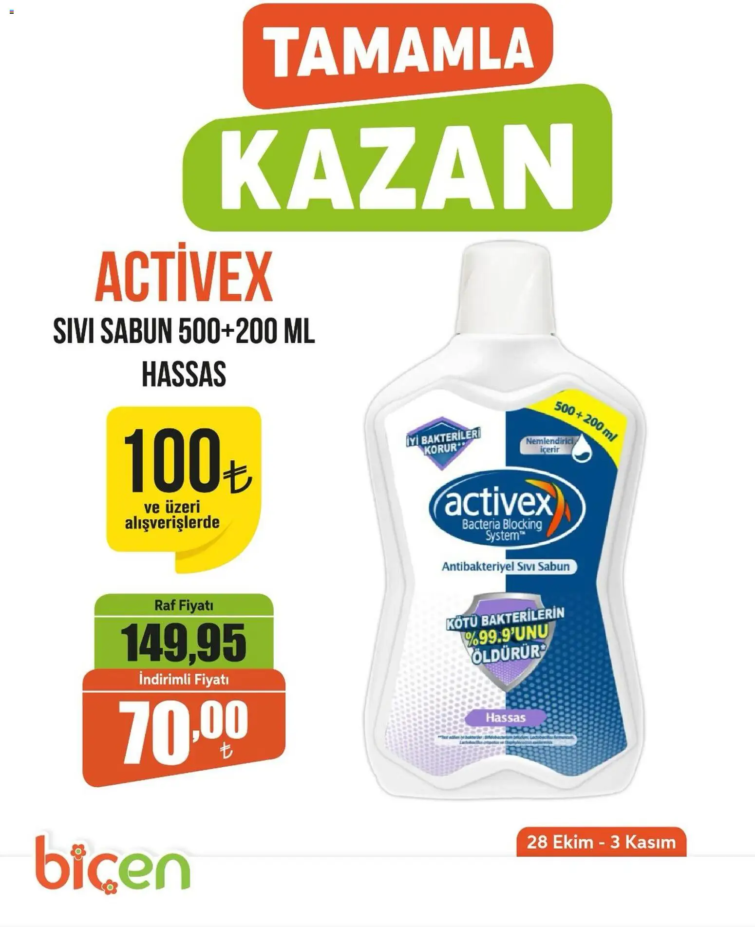 Biçen Market - Tamamla Kazan - 28.10.2025 tarihinden itibaren geçerlidir | Sayfa: 1 | Ürünler: Raf, Sabun