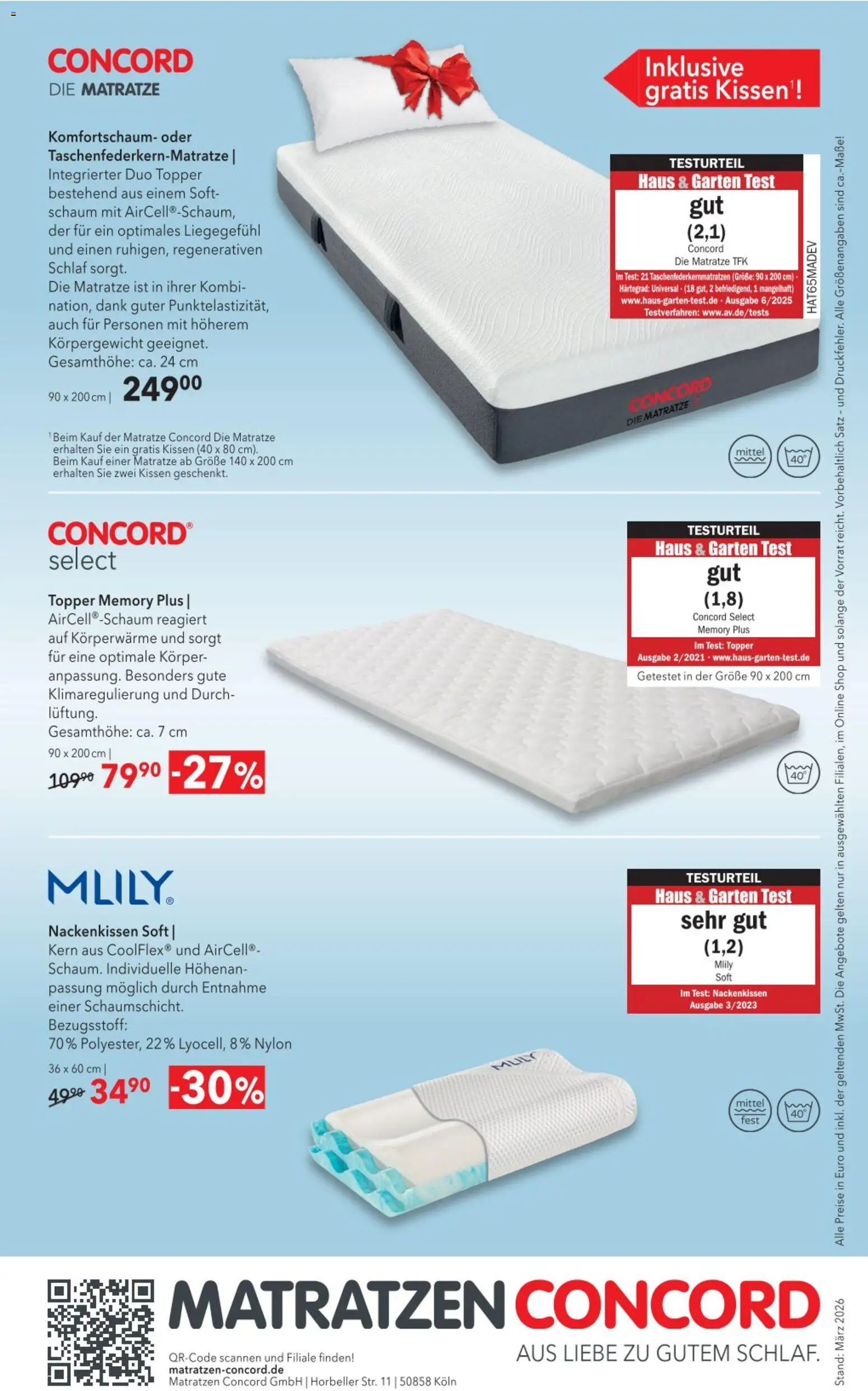 Matratzen Concord Prospekt 	 – gültig ab 25.03.2026 | Seite: 8 | Produkte: Matratze, Kissen, Topper
