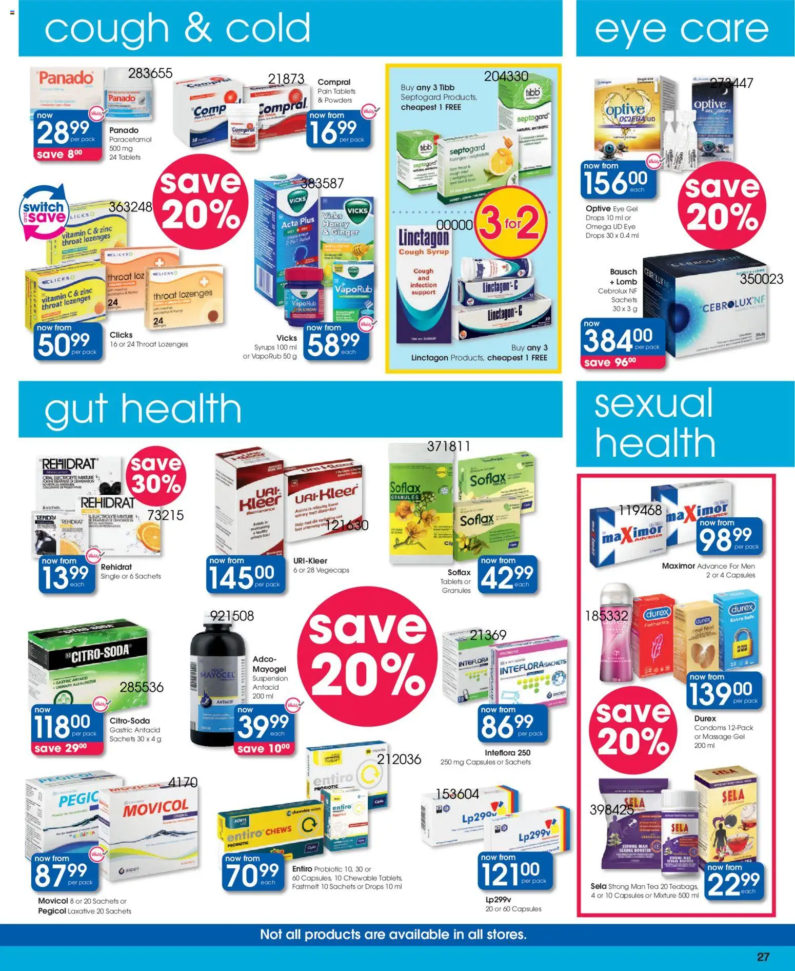 New Clicks catalogue – valid from 25.11.2025 | Page: 27 | Products: Cough syrup, Switch, Lozenges, Syrup