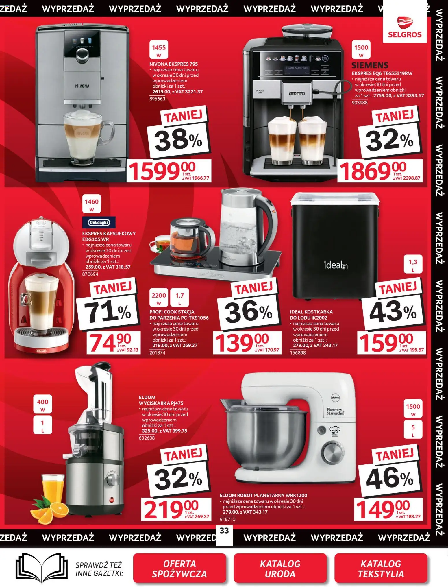 Selgros cash&carry gazetka - Oferta przemysłowa od 23.04.2026 | Strona: 35 | Produkty: Robot, Wyciskarka, Tekstylia