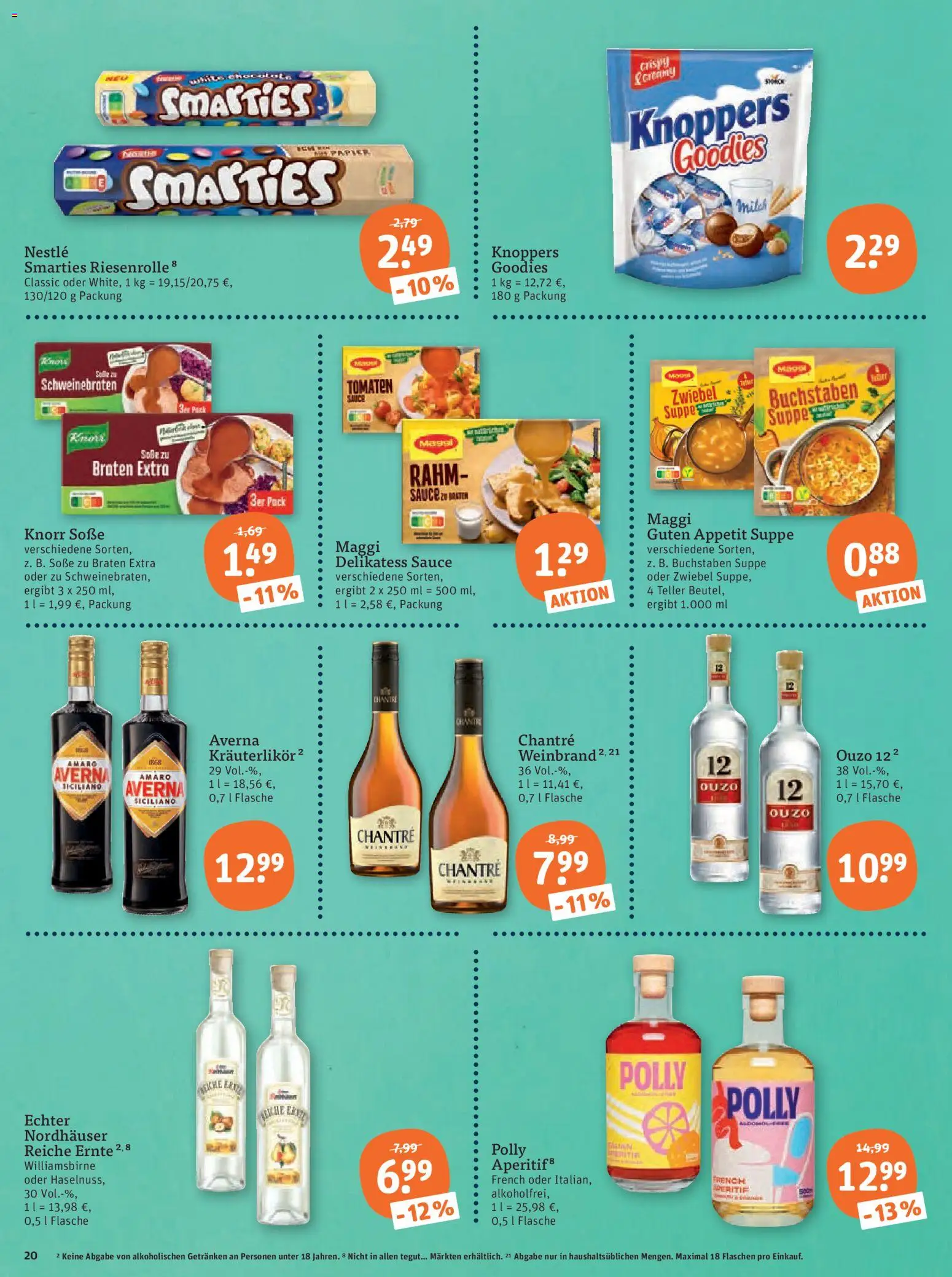 Tegut Prospekt – gültig ab 05.01.2026 | Seite: 22 | Produkte: Ouzo, Smarties, Knorr, Soße