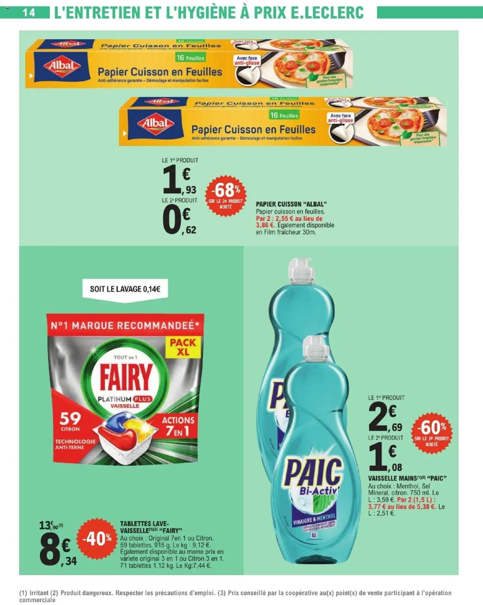 {H1} | Page: 14 | Produits: Citron, Fairy, Sel, Vinaigre