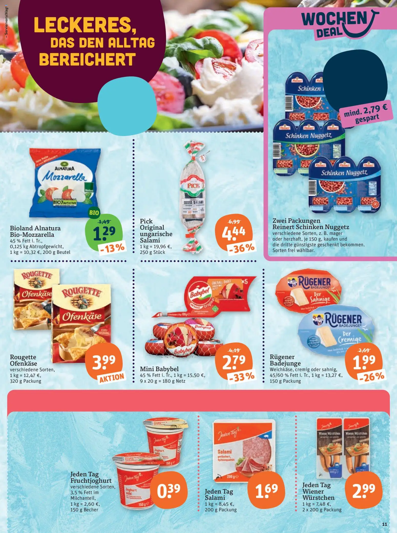 Tegut Prospekt – gültig ab 26.01.2026 | Seite: 13 | Produkte: Fruchtjoghurt, Babybel, Salami, Schinken