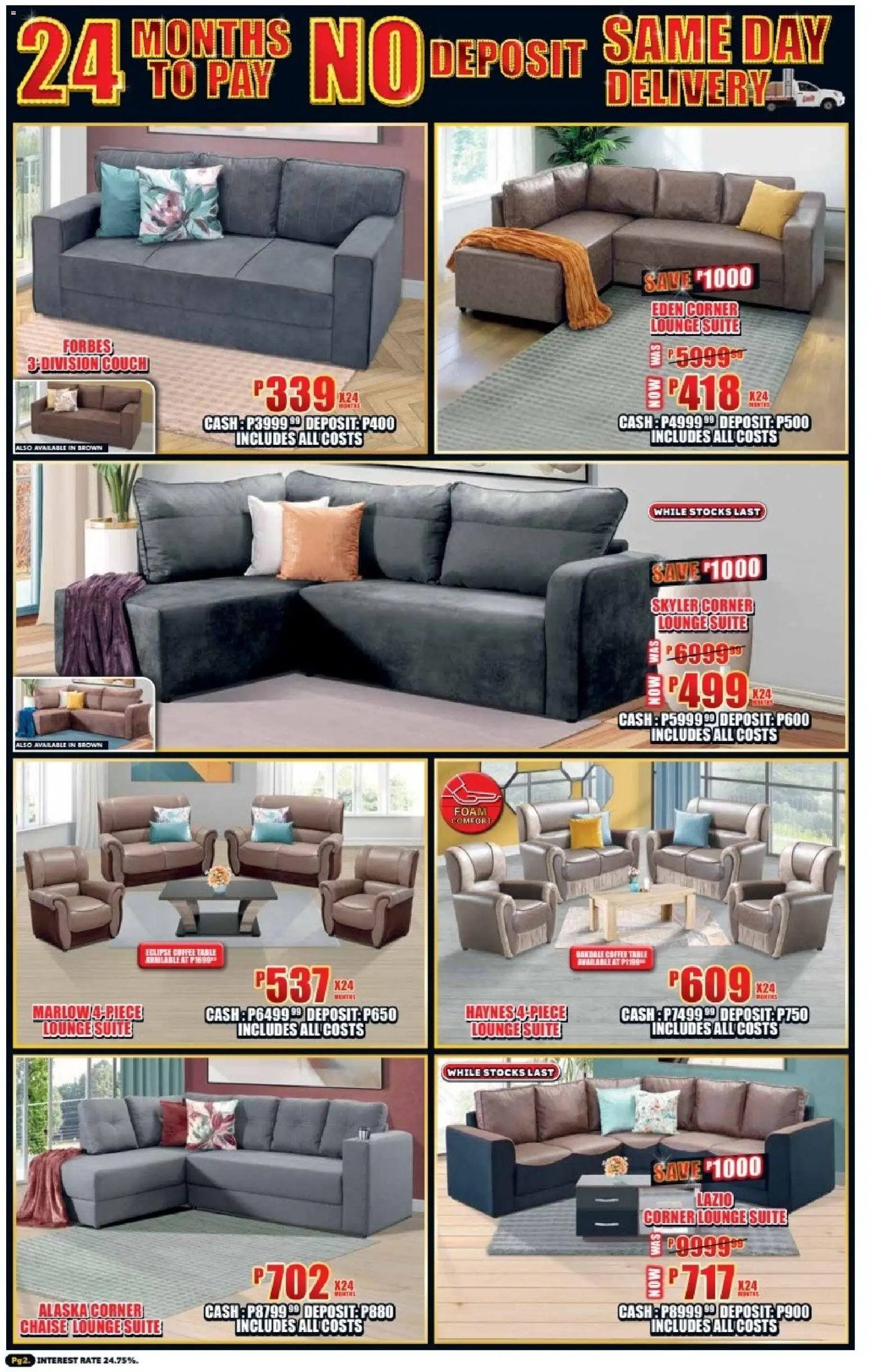 New Lewis Stores catalogue – valid from 05.01.2026 | Page: 2 | Products: Couch, Coffee table, Lounge suite, Chaise