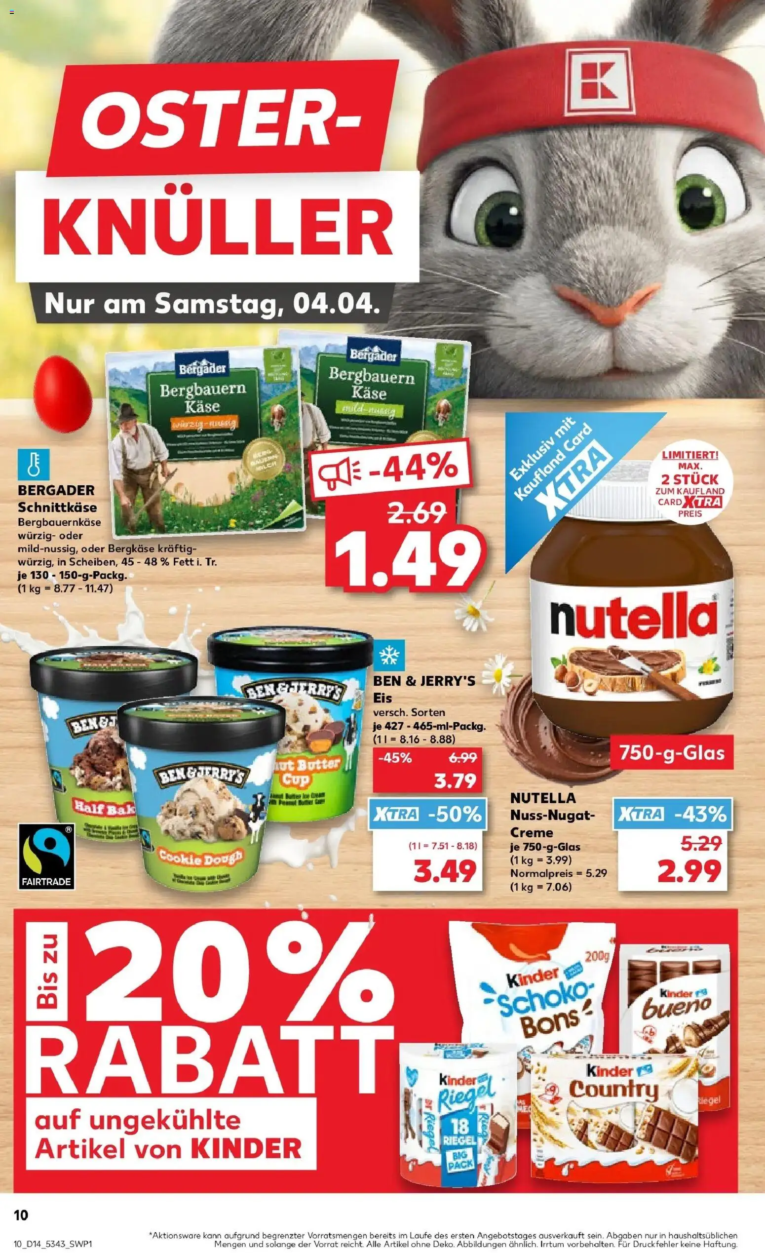 Kaufland Prospekt Pocking	 – gültig ab 02.04.2026 | Seite: 10 | Produkte: Butter, Nutella, Hut, Eis