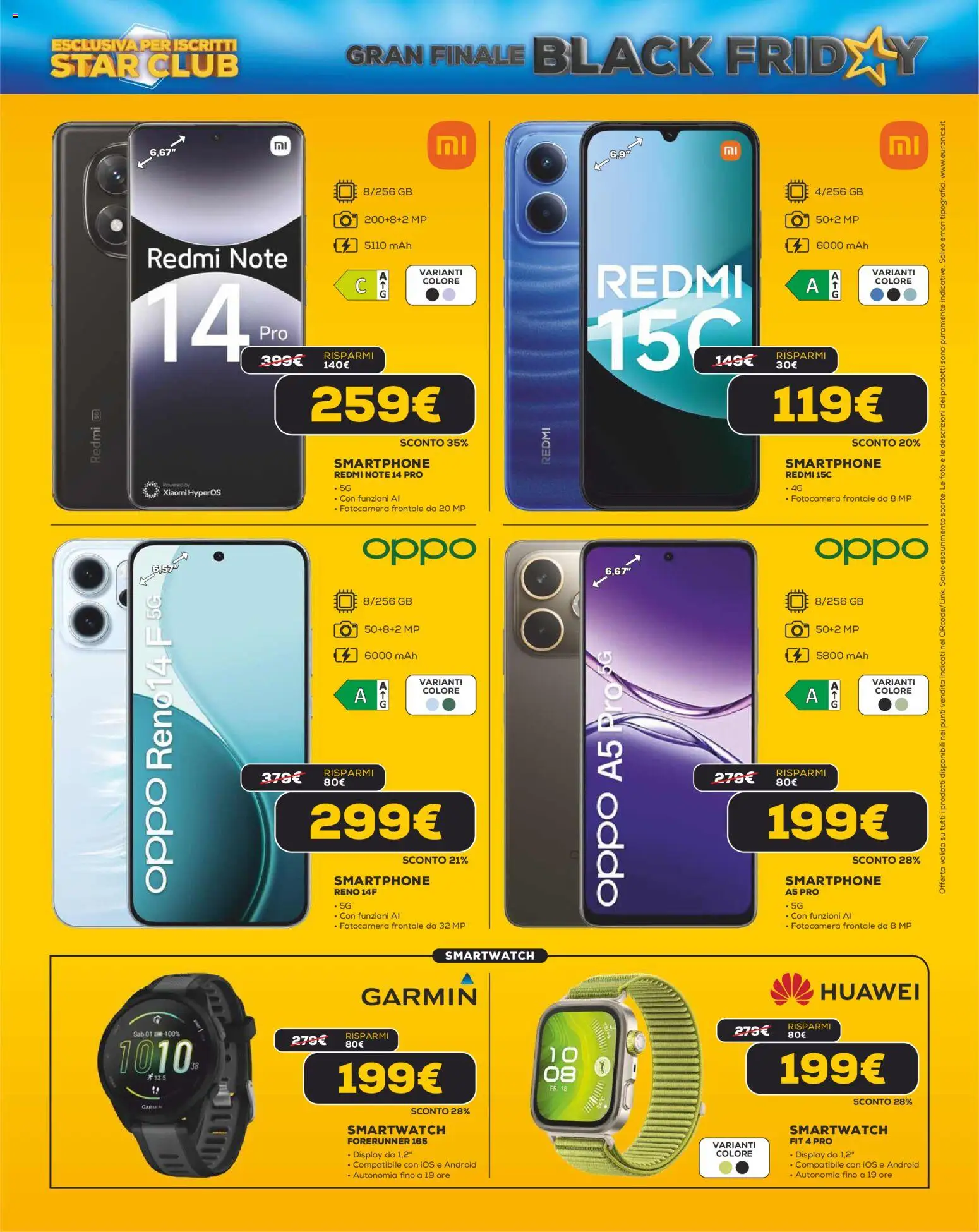 Volantino Euronics del 26.11.2025 | Pagina: 3 | Prodotti: Huawei, Smartphone, Fotocamera, Smartwatch