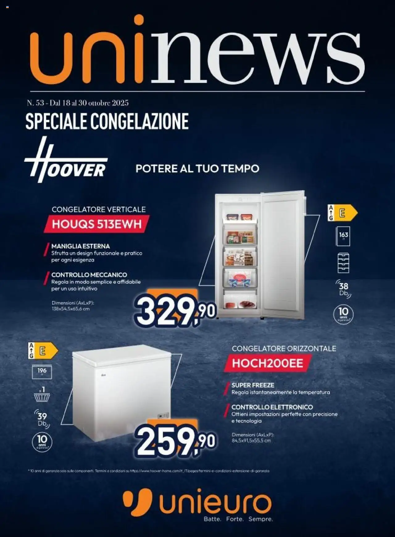 Volantino Unieuro del 18.10.2025 | Pagina: 1 | Prodotti: Congelatore