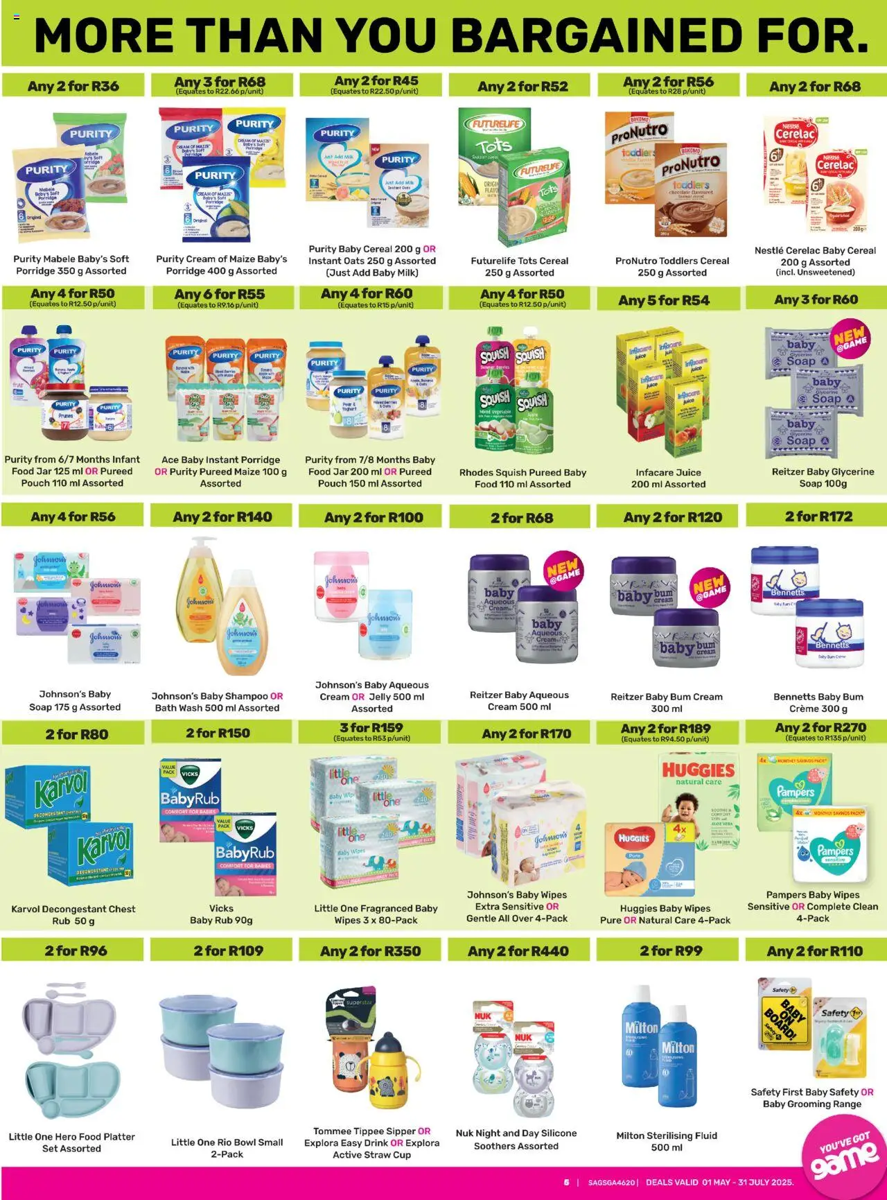 Game More 4 Less │ valid from 01.05.2025 | Page: 5 | Products: Platter, Oats, Juice, Shampoo