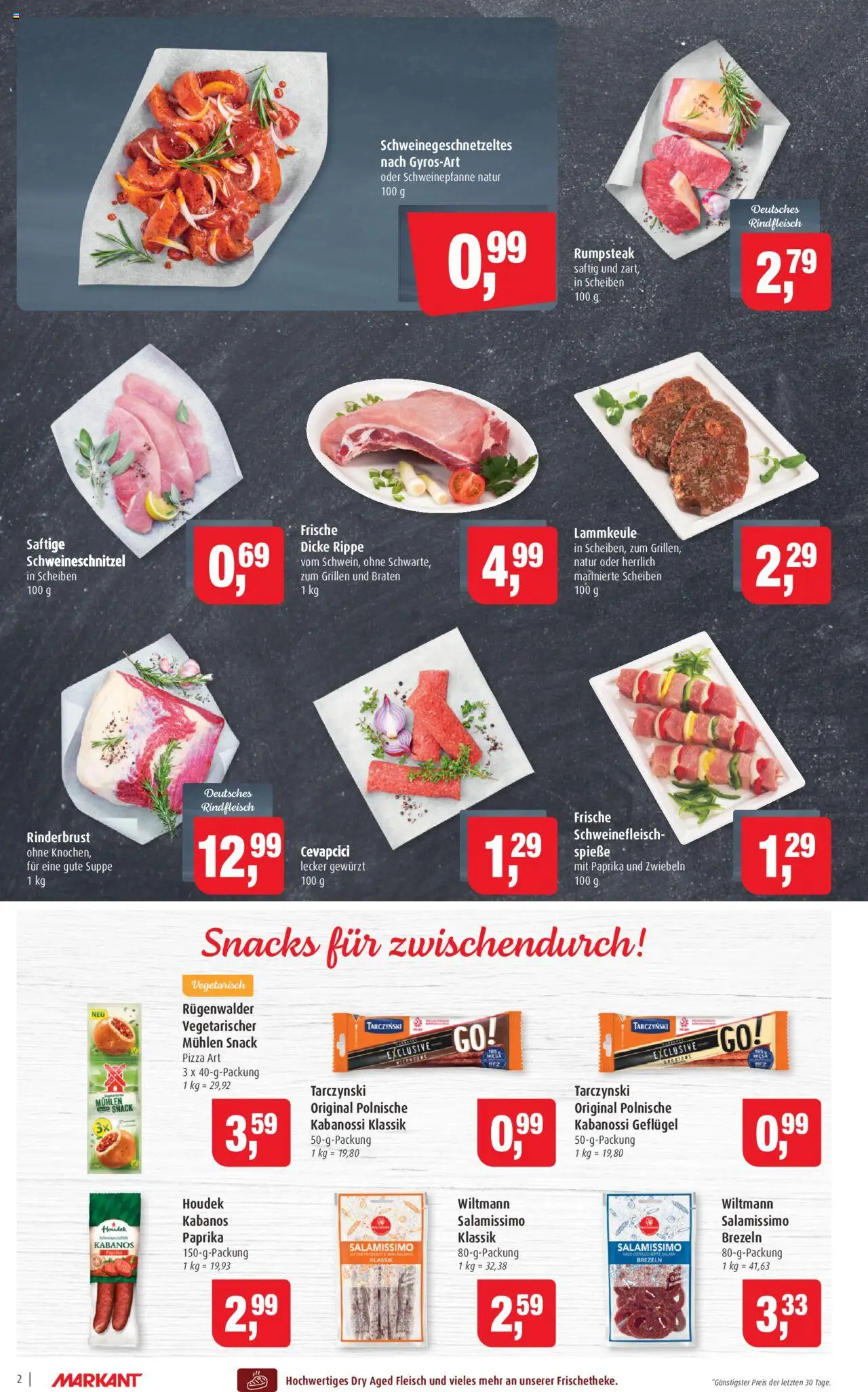 Markant Prospekt 	 - gültig ab dem 21.07.2025 | Seite: 2 | Produkte: Lammkeule, Spieße, Zwiebeln, Schweinefleisch