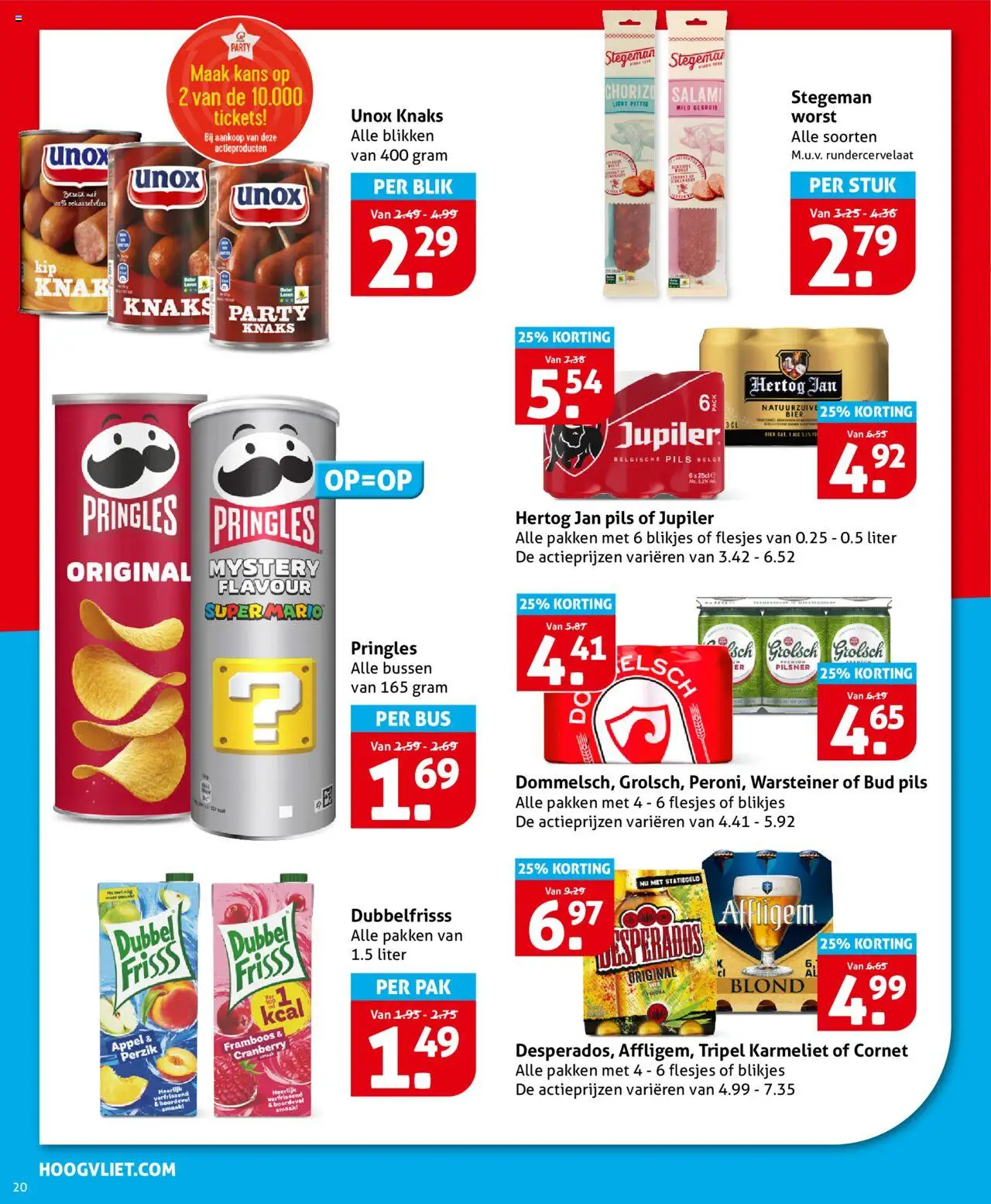  | Pagina: 20 | Producten: Bier, Chorizo, Pringles, Fruit