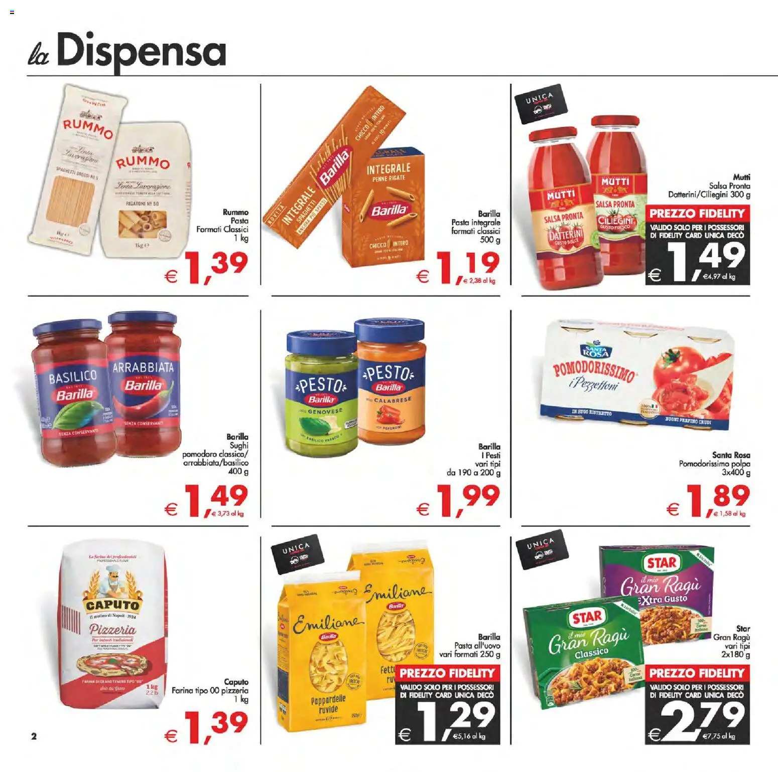 Volantino Decò del 14.11.2025 | Pagina: 2 | Prodotti: Pomodoro, Pasta, Pesto, Penne