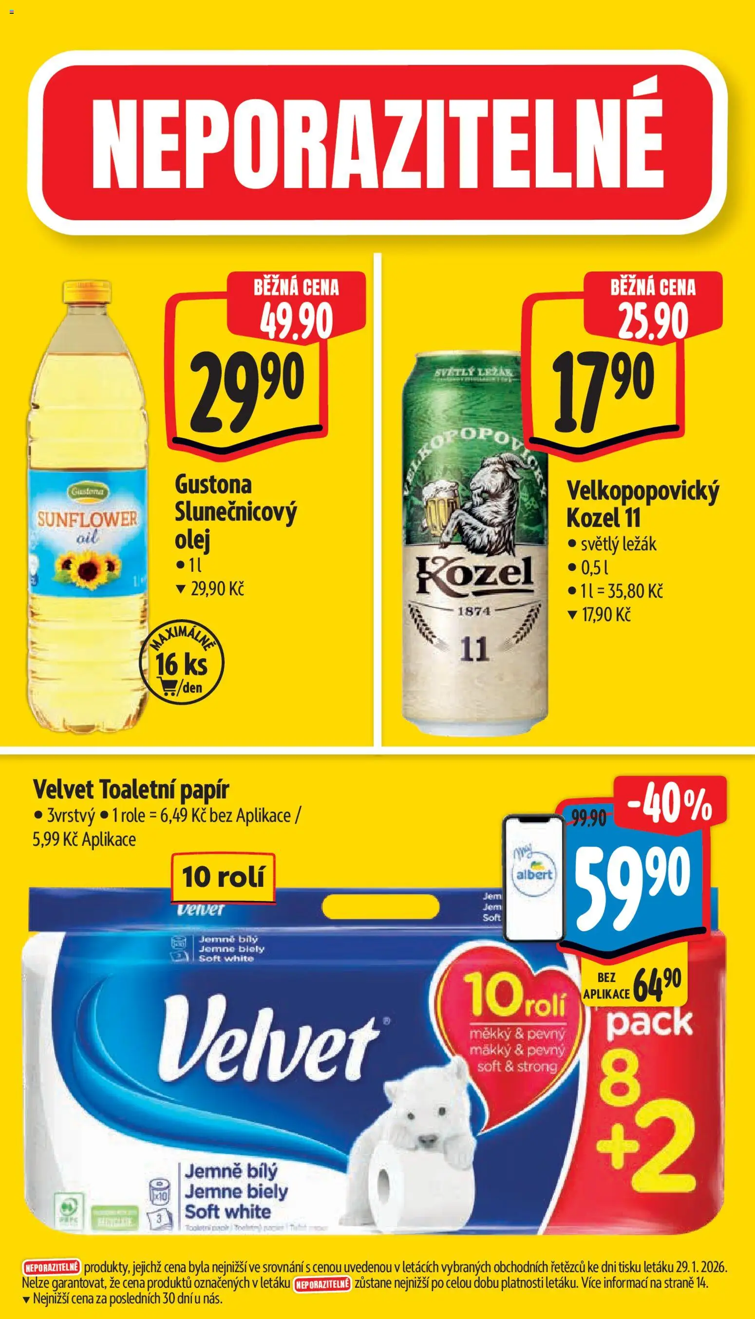 Albert leták - Supermarket od 04.02.2026 | Strana: 5 | Produkty: Olej, Toaletní papír, Kozel, Kozel 11