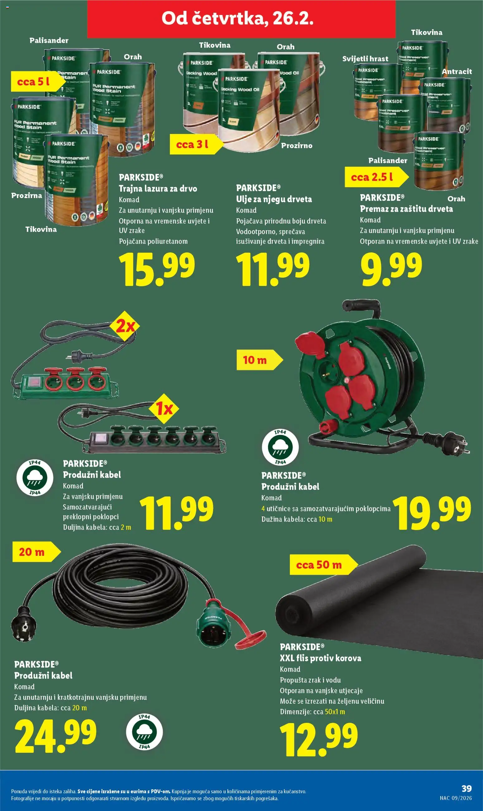 Lidl katalog | vrijedi od 23.02.2026 | Stranica: 39 | Proizvodi: Ulje, Kabel, Parkside, Orah