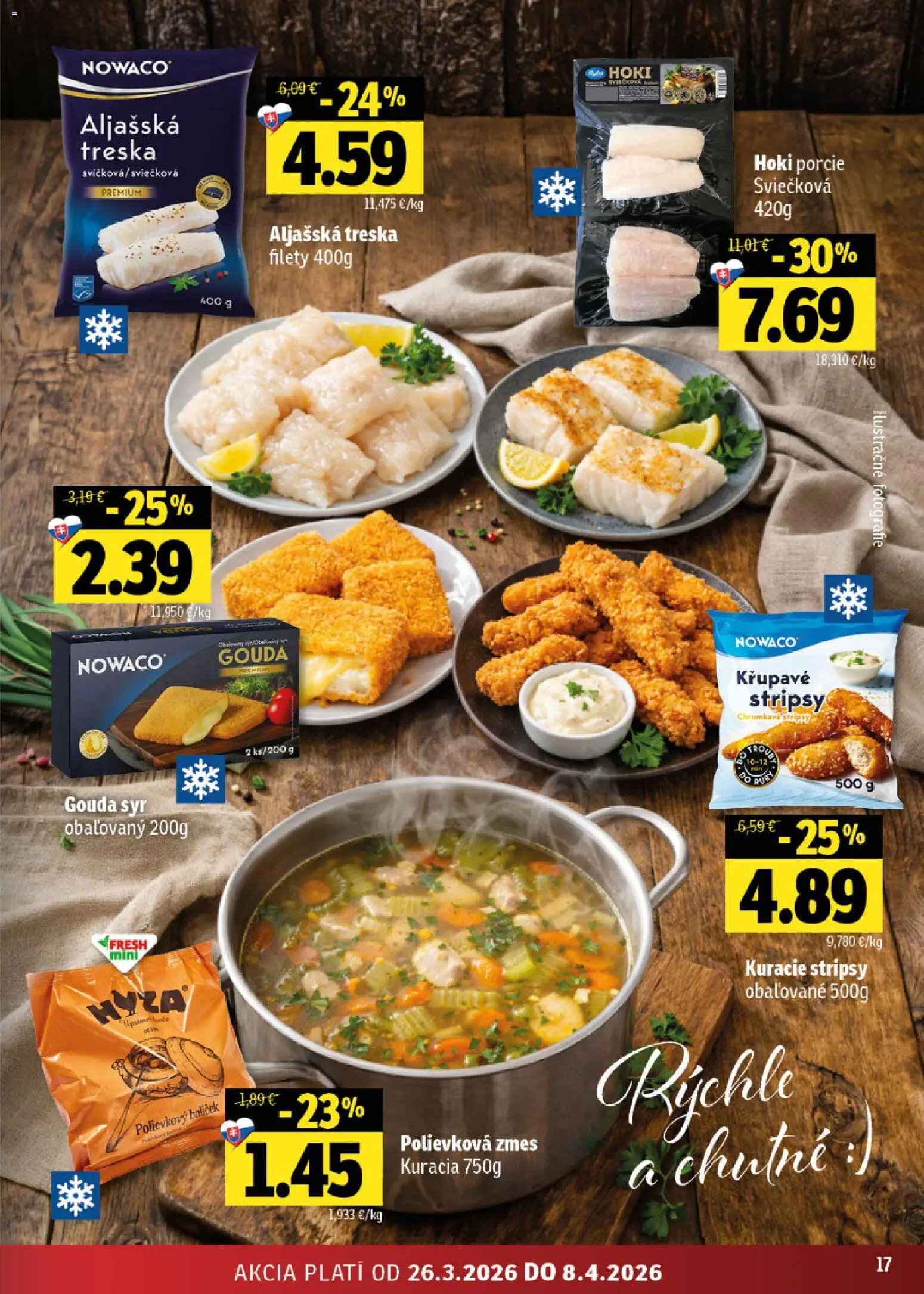 Nové Fresh akcie – leták je platný od 26.03.2026 | Strana: 17 | Produkty: Syr, Gouda, Treska