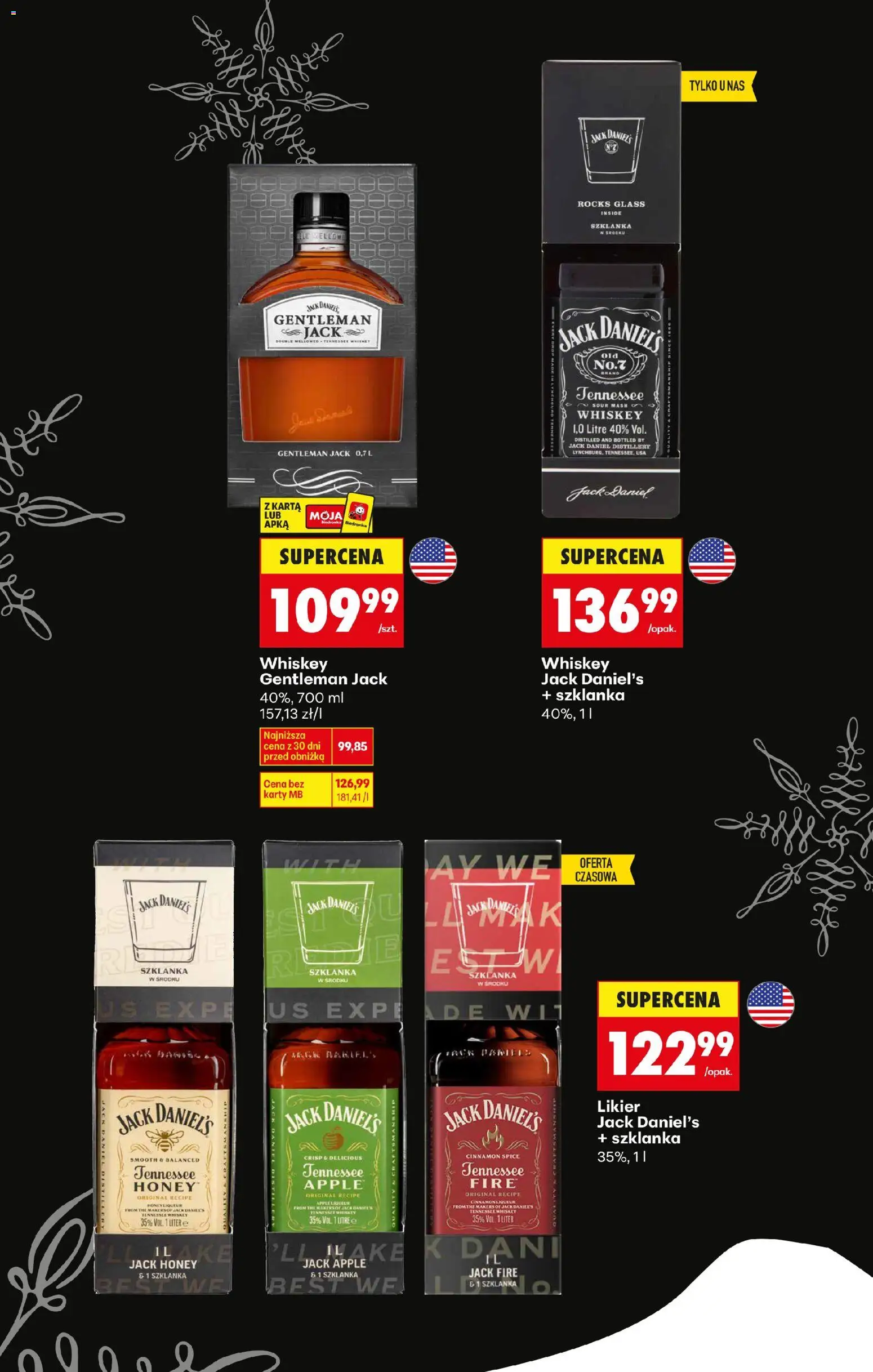 Biedronka gazetka - Czas na toast od 02.01.2026 | Strona: 25 | Produkty: Szklanka, Karta, Gentleman Jack, Jack Daniel's