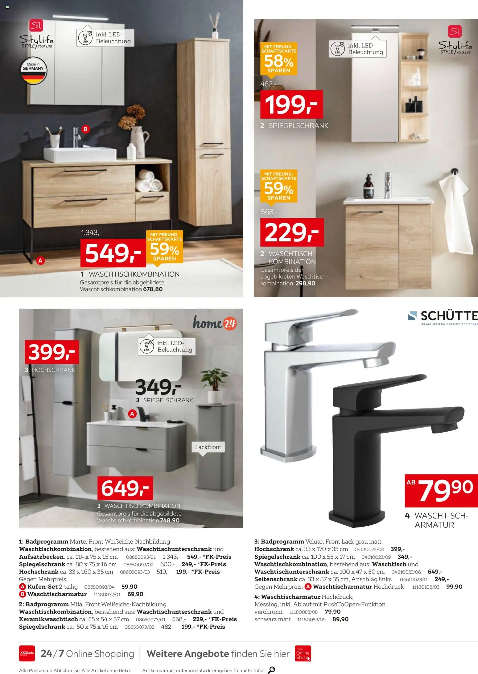 XXXL Lutz Prospekt 	 – gültig ab 22.02.2026 | Seite: 30 | Produkte: Armatur, Waschtisch, Spiegelschrank, Hochschrank