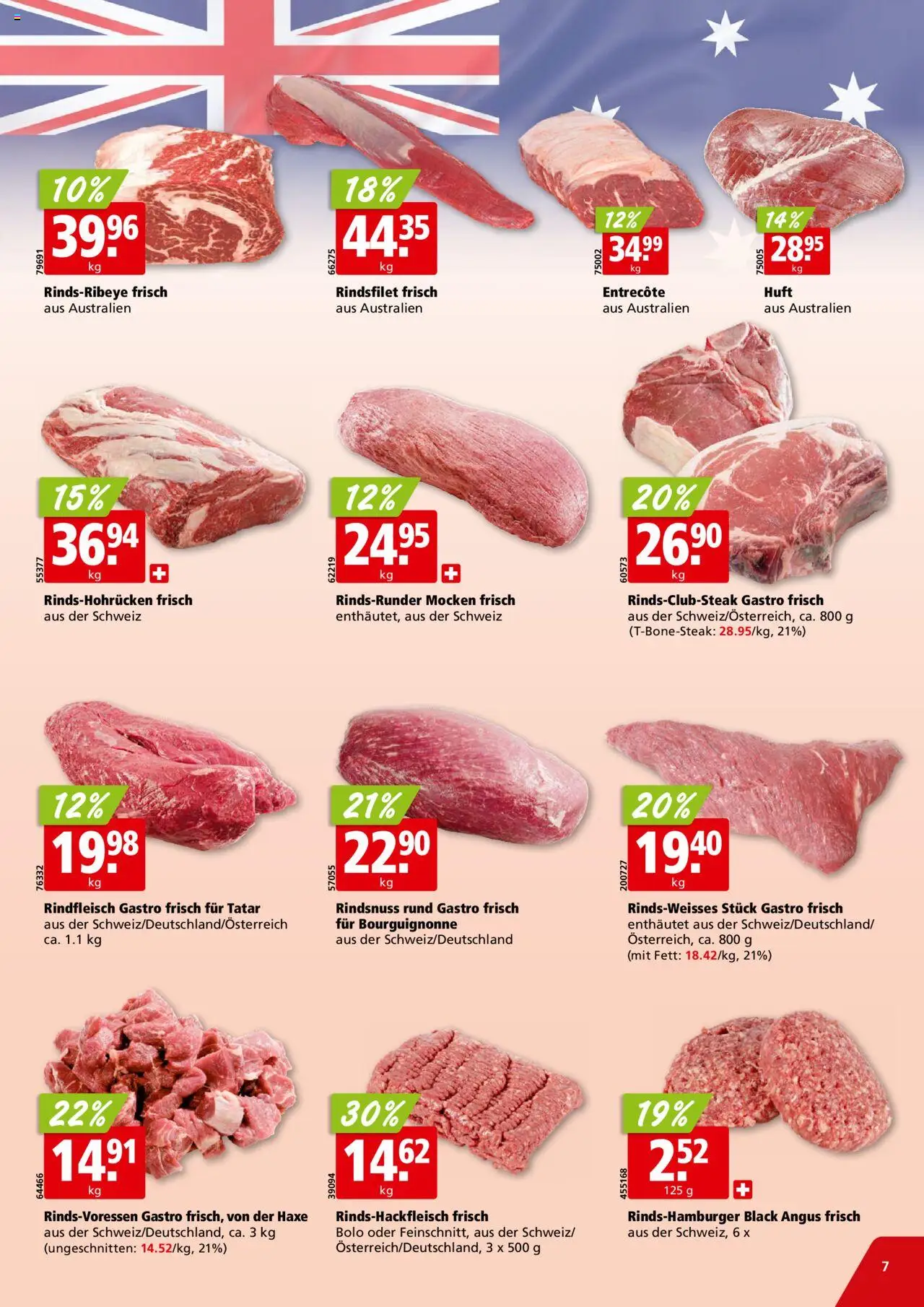 Aligro Aktionen - Chavannes, Matran, Genf, Sitten ab 04.08.2025 | Seite: 7 | Produkte: Rindfleisch