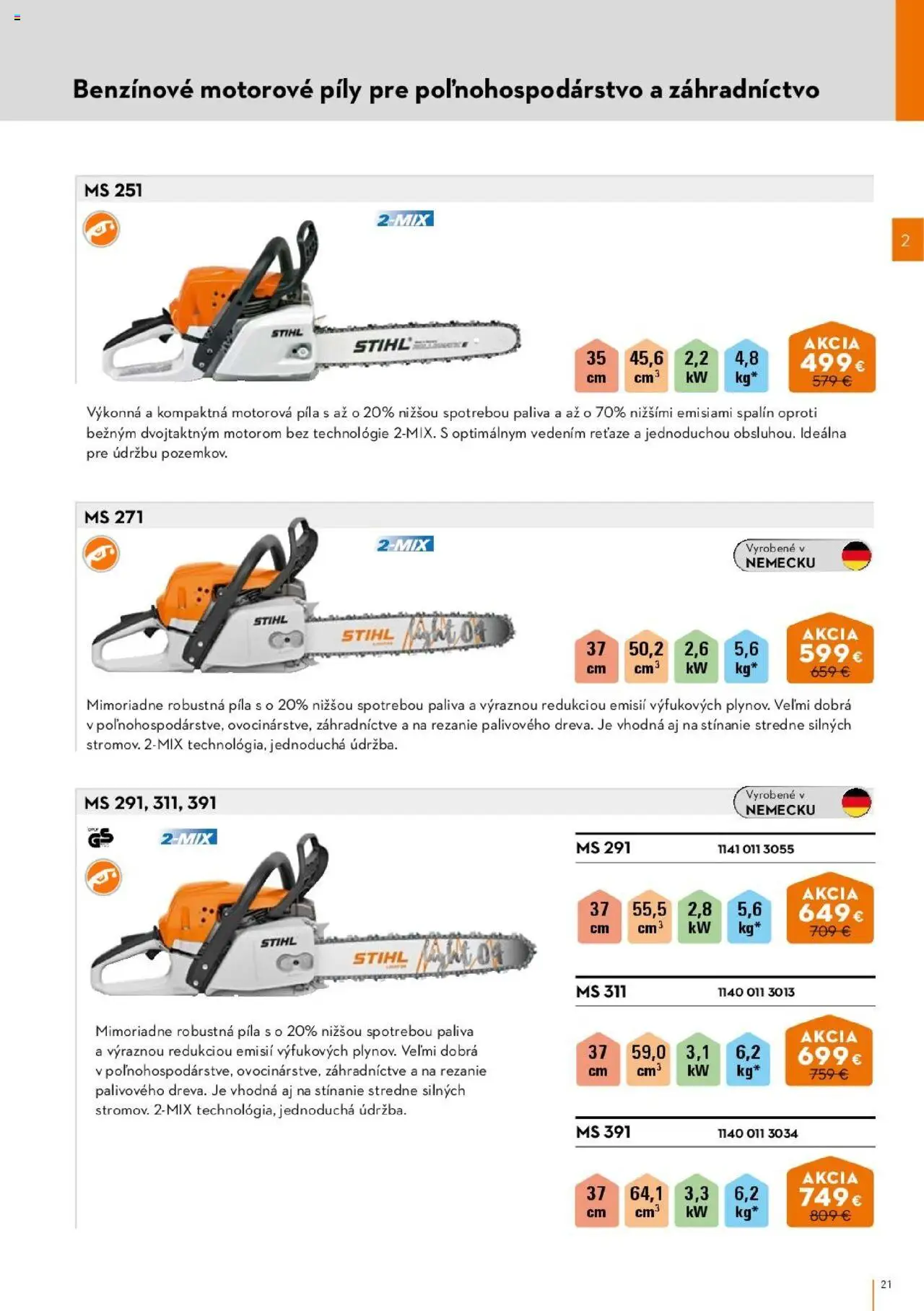 Nové STIHL akcie – leták je platný od 01.04.2025 | Strana: 21 | Produkty: Motorová píla, Píla