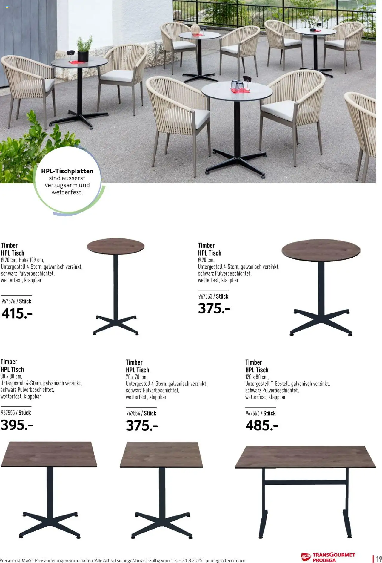 Prodega Aktionen Outdoor-Ausstattung ab 01.03.2025 | Seite: 19 | Produkte: Tisch