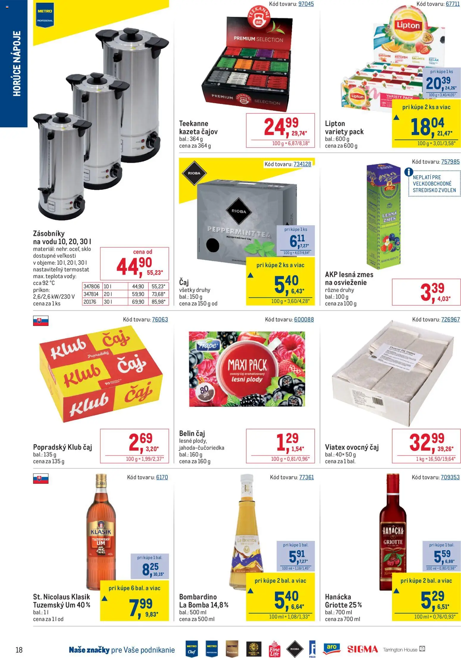 Nové Metro akcie – leták je platný od 19.11.2025 | Strana: 18 | Produkty: Termostat, Čaj, Teekanne