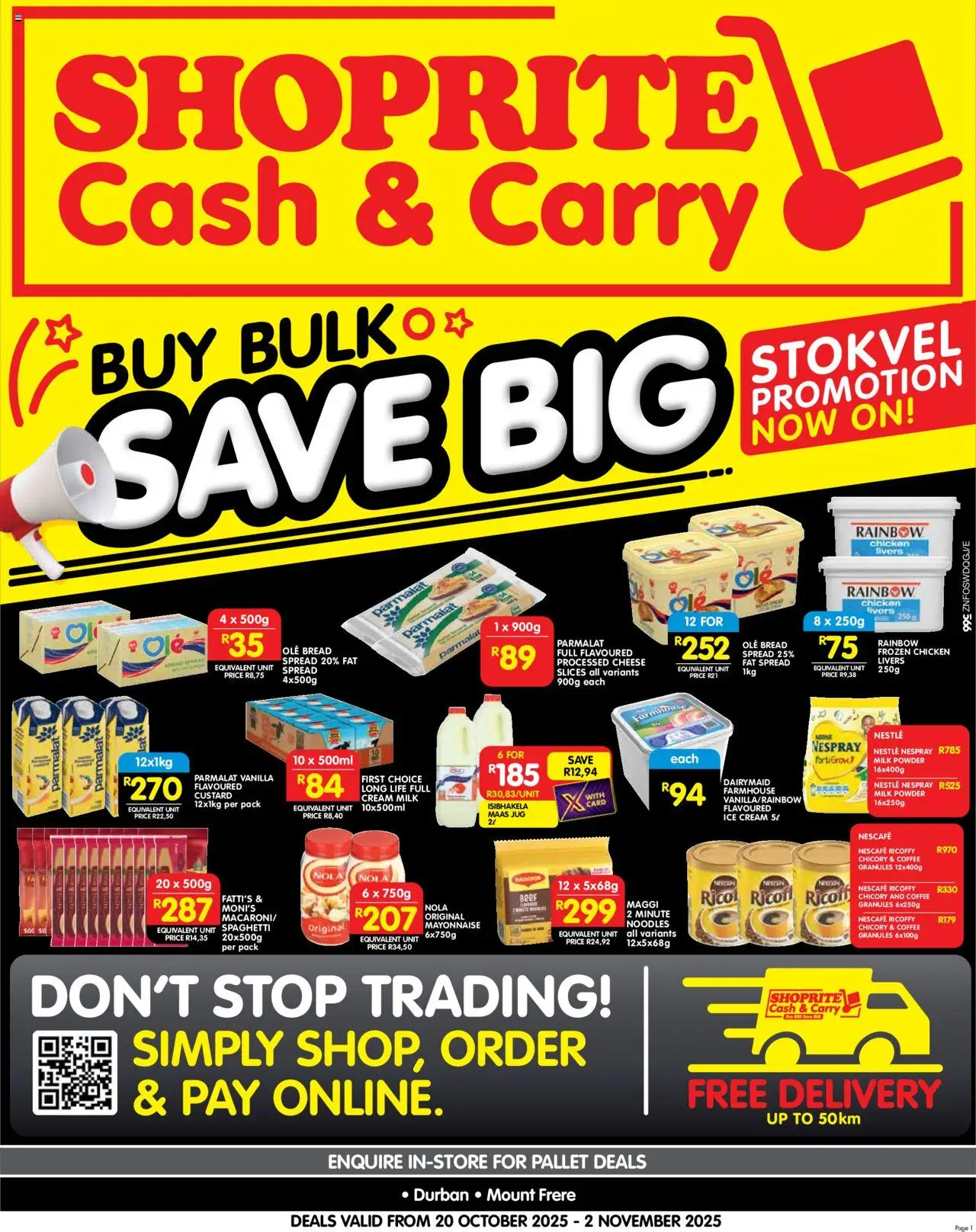 New Shoprite catalogue – valid from 20.10.2025 | Page: 5 | Products: Milk, Cheese, Coffee, Powder