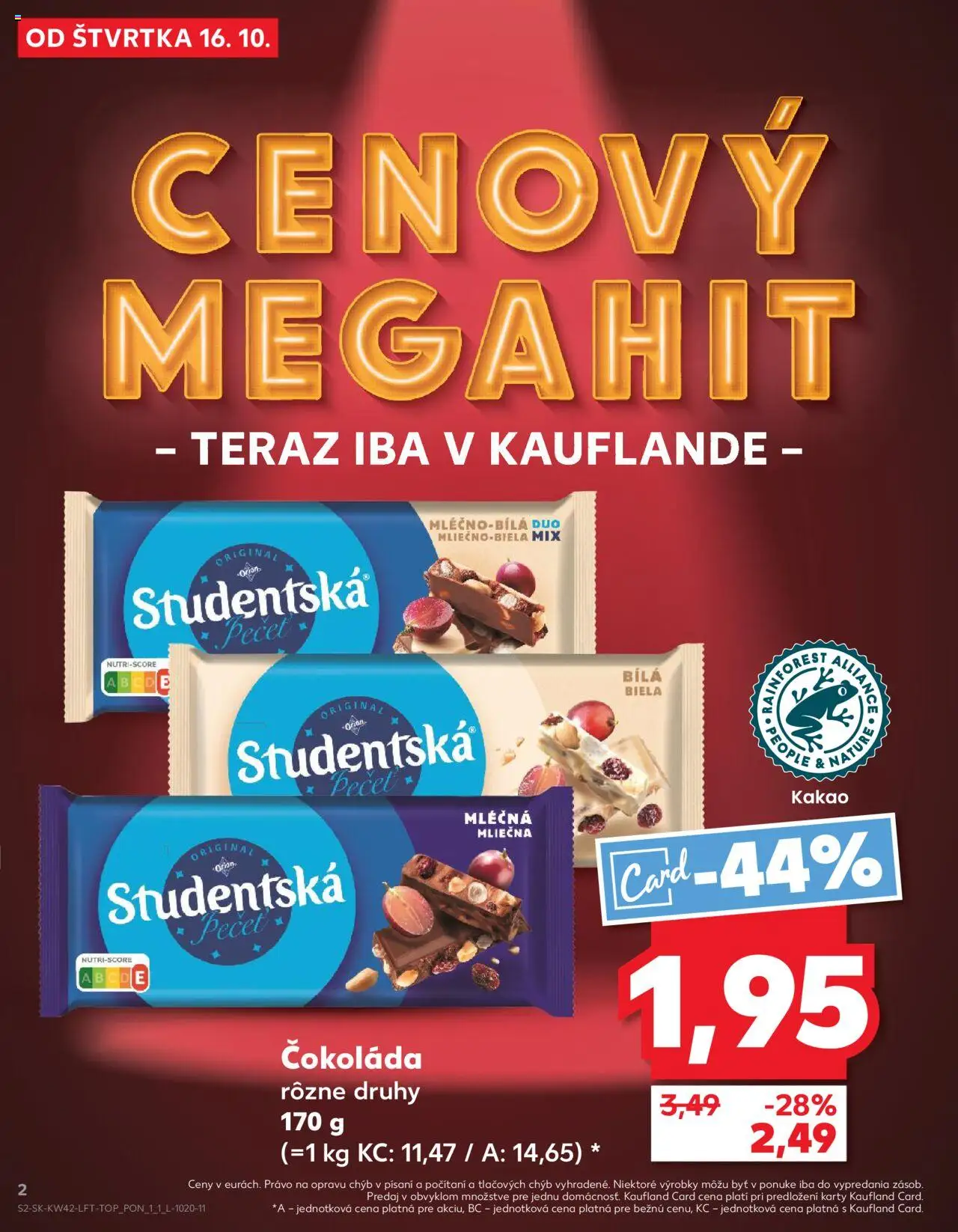 Nové Kaufland akcie – leták je platný od 16.10.2025 | Strana: 2 | Produkty: Čokoláda, Kakao