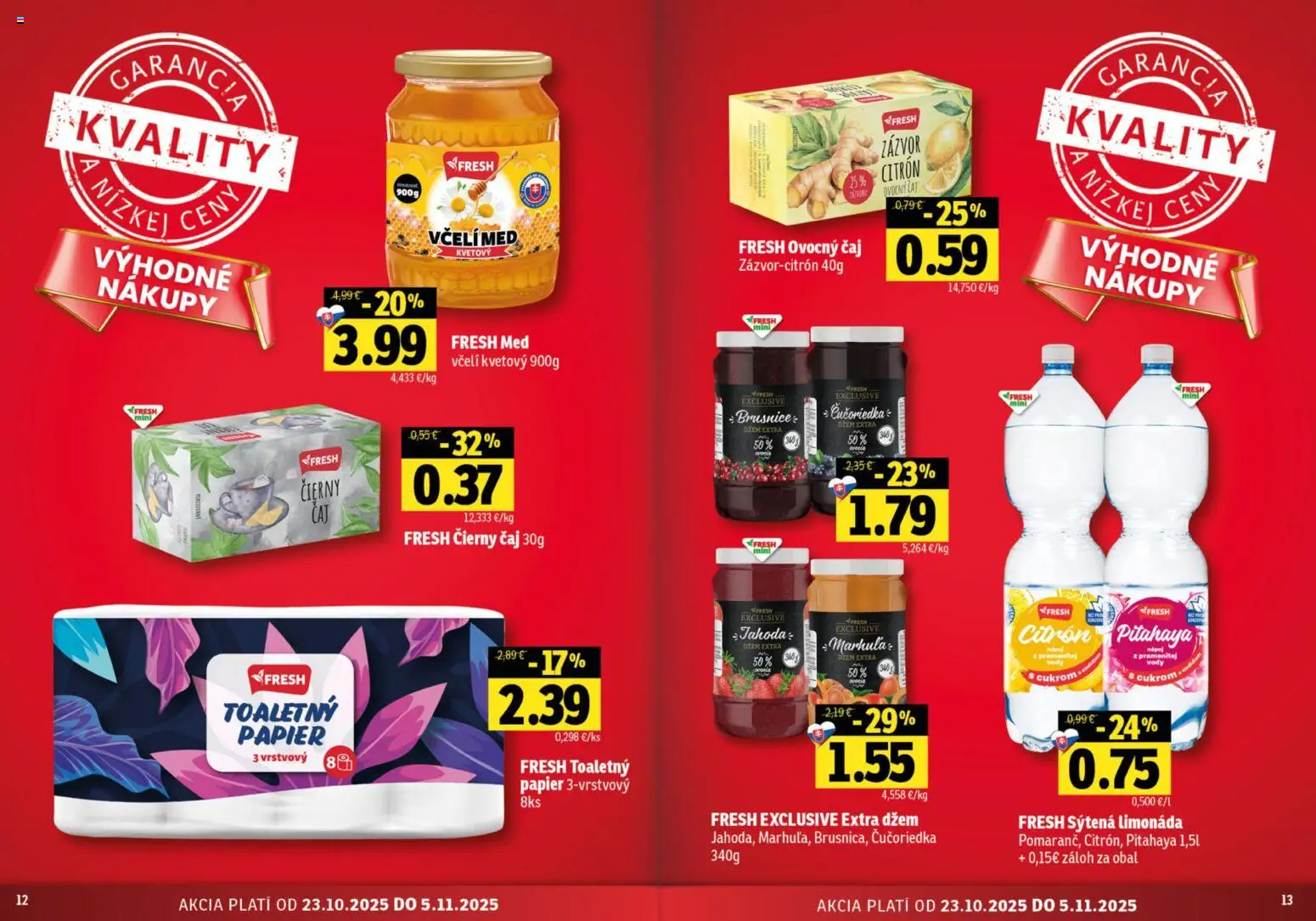 Nové Fresh akcie – leták je platný od 23.10.2025 | Strana: 7 | Produkty: Zázvor, Čaj, Med