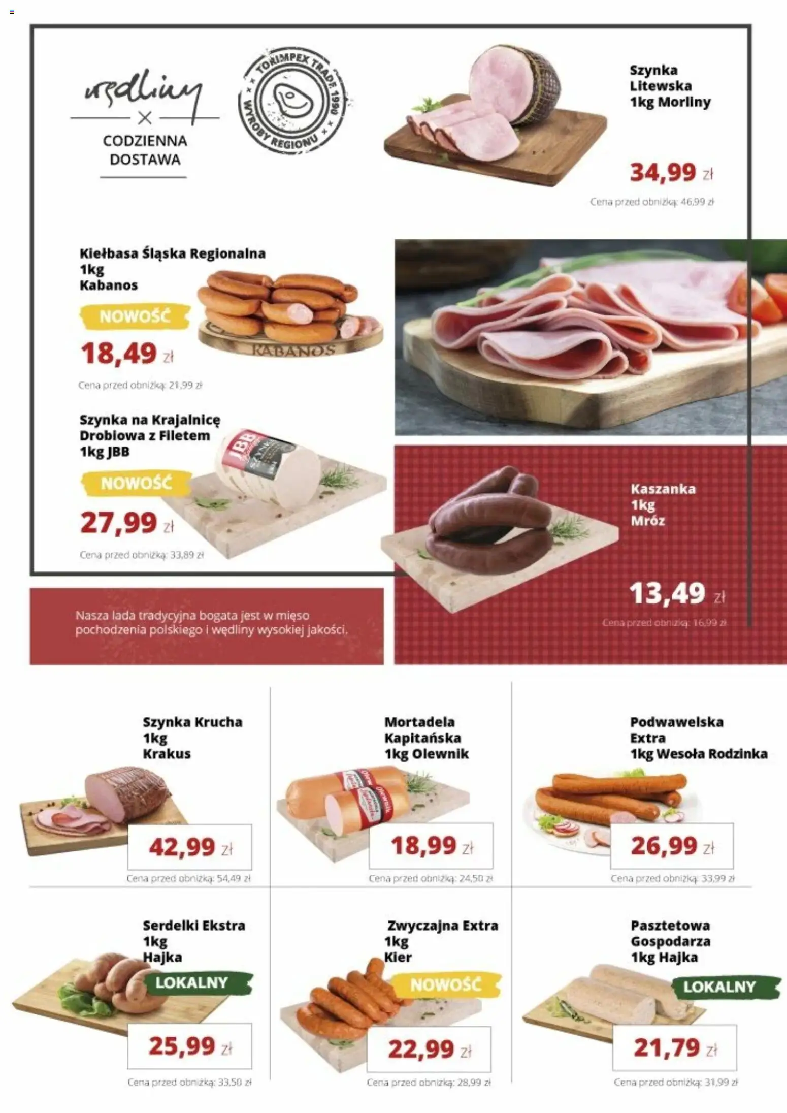 Torimpex gazetka od 07.04.2026 | Strona: 4 | Produkty: Kiełbasa, Mortadela, Szynka, Wędliny
